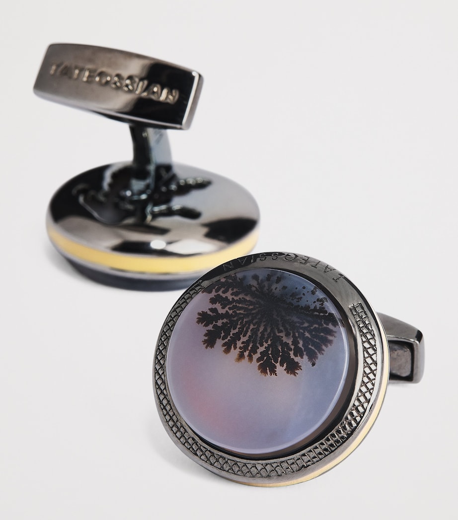 Sterling Silver Dendritic Agate Cufflinks ROSE GOLD Image 6