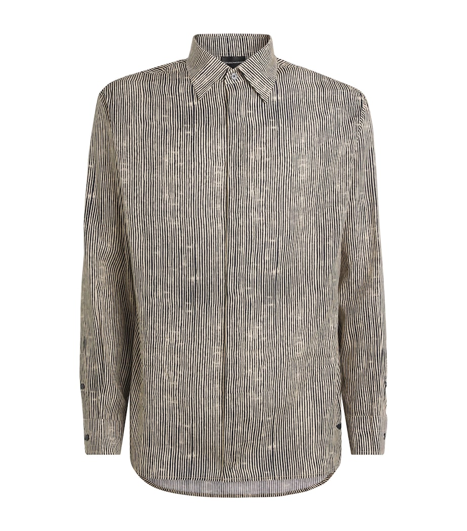 Emporio Armani Mens Stripe Long-Sleeve Shirt Image 1