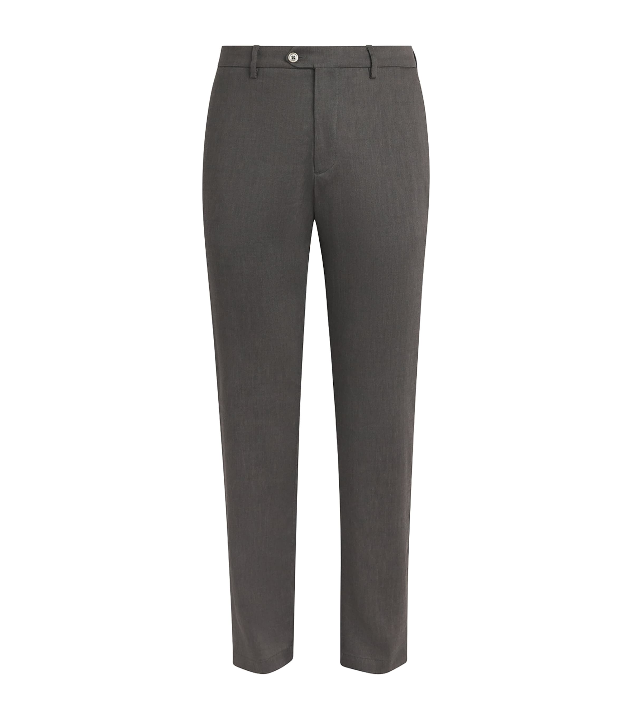 Marco Pescarolo Mens Linen-Wool-Mohair Trousers Olive Image 1