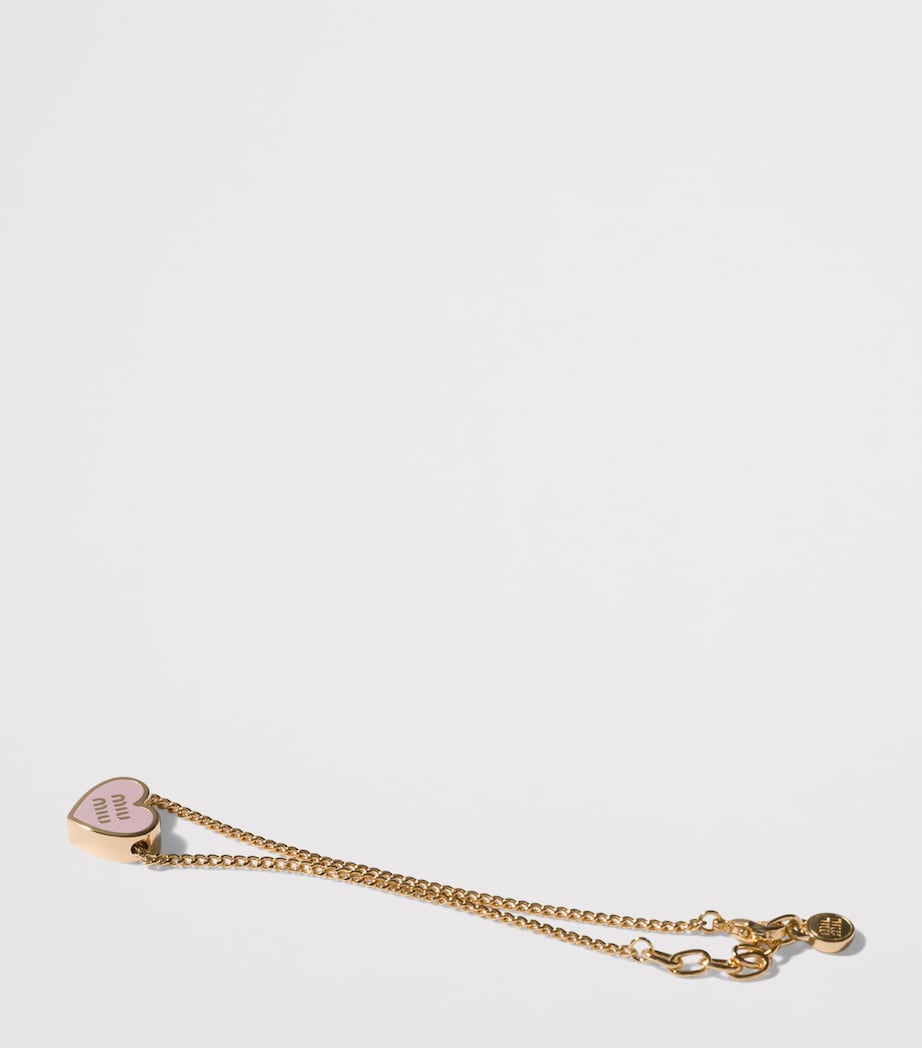 Miu Miu Enamel Heart Logo Bracelet Gold/silver Image 2