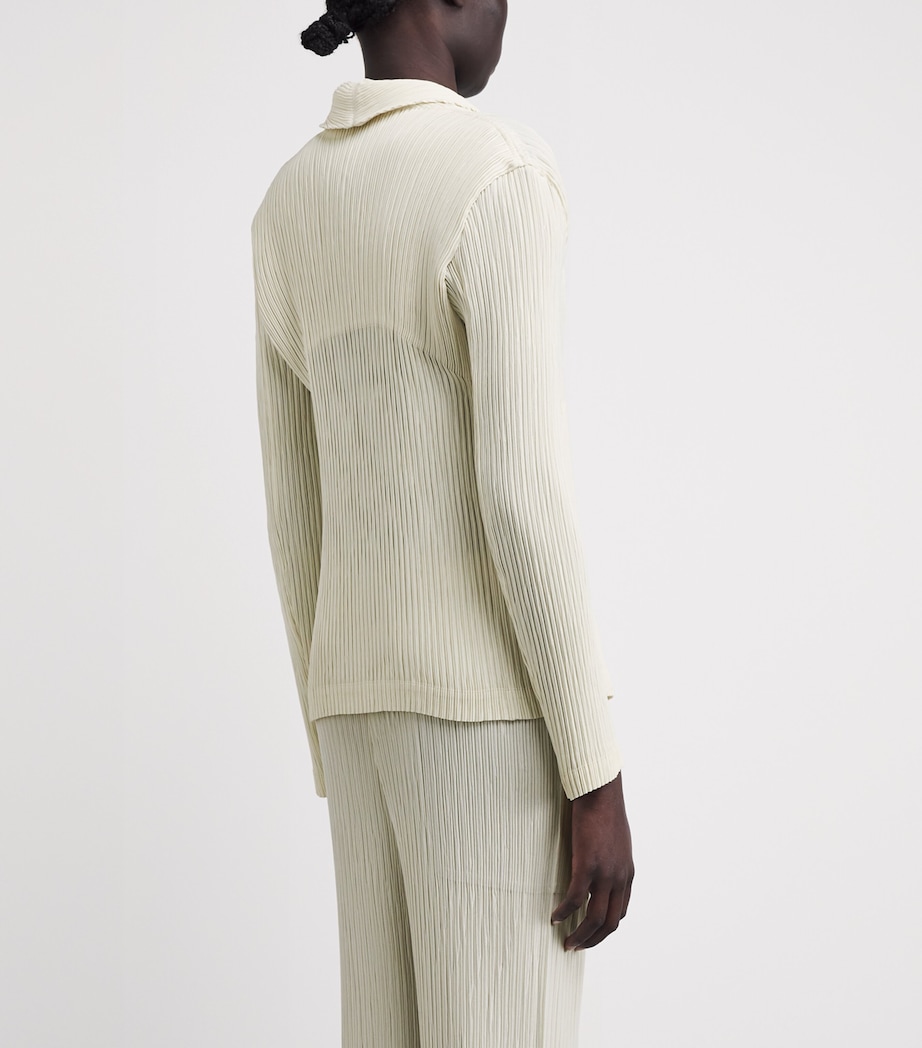 Issey Miyake Womens Hatching Pleats Blazer Off White Image 5
