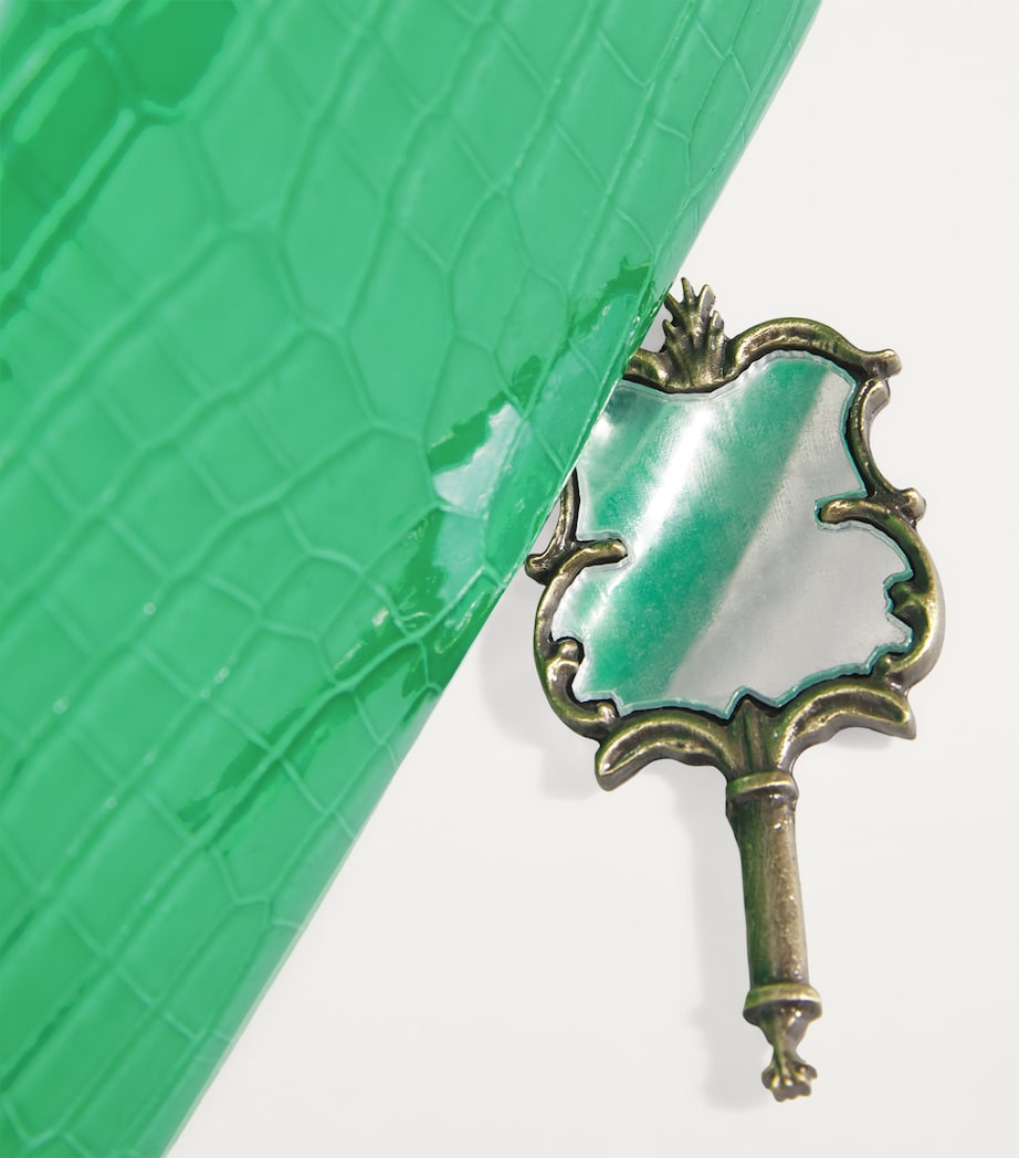 Crocodile Leather Clutch Bag APPLE GREEN Image 6