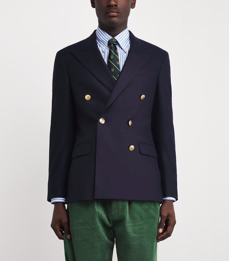 Wool Double-Breasted Blazer NAVY Image 3