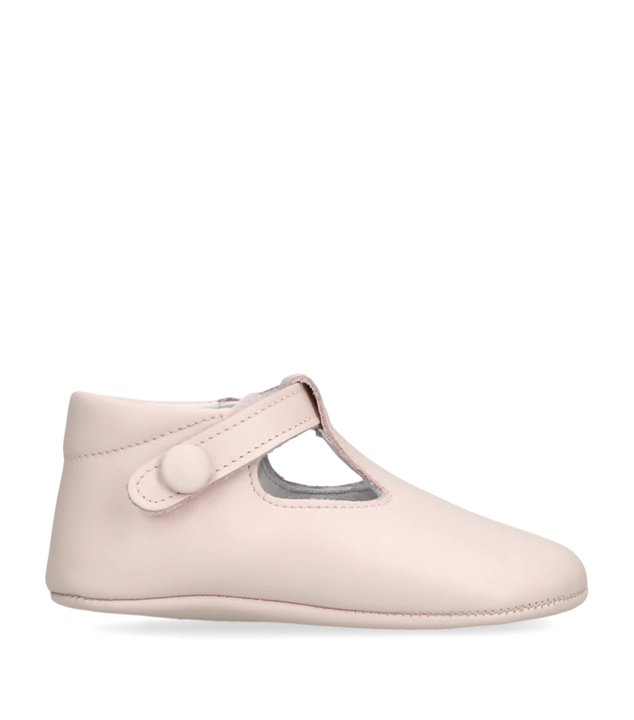 Leather Poppie Crib Shoes PALE PINK Image 1