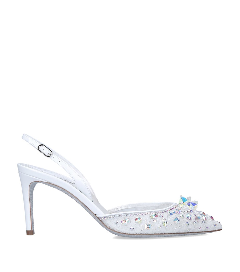 Embellished Cinderella Slingback Mules 75 WHITE Image 3