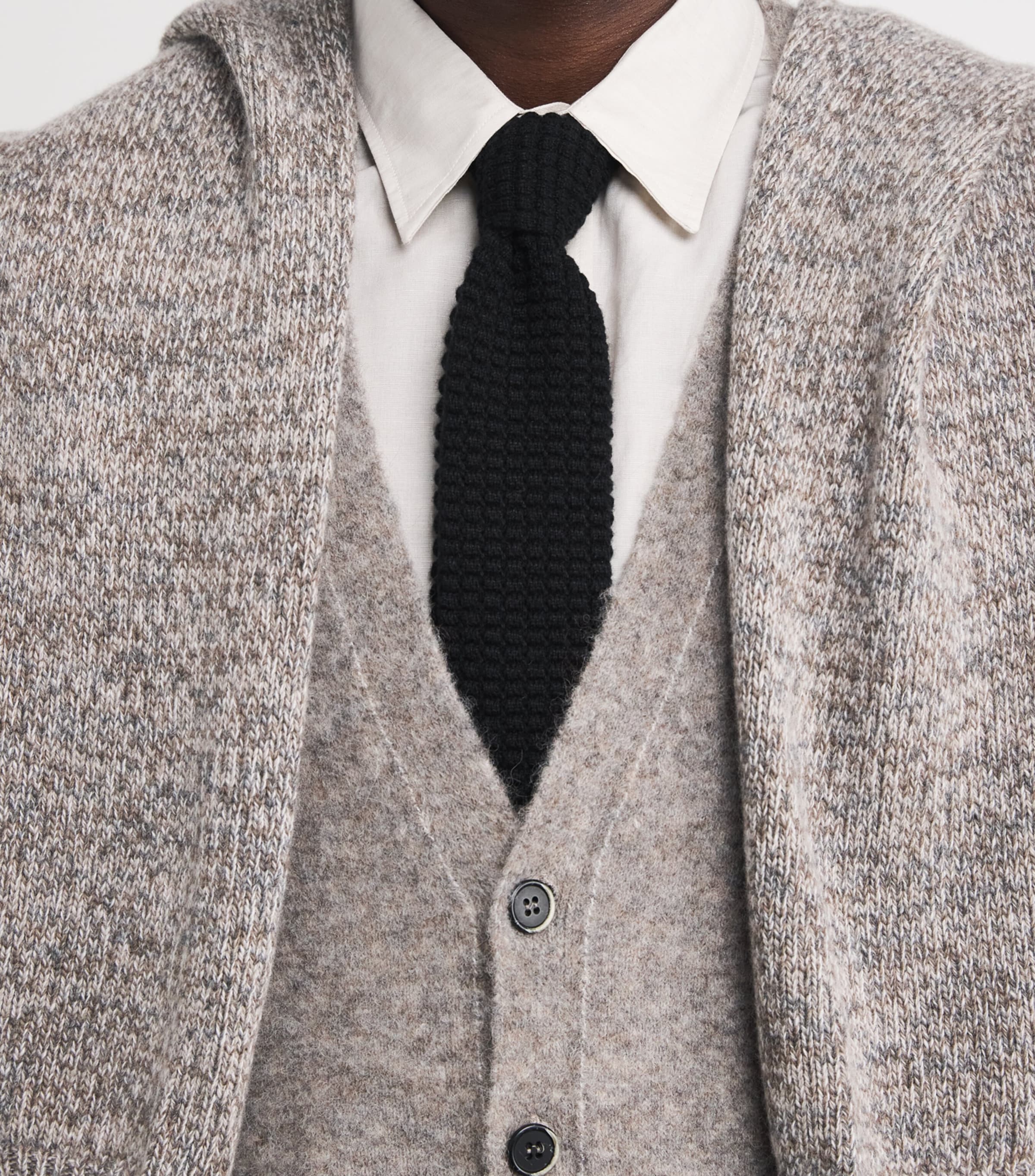 Canali Mens Cashmere Knitted Tie Image 2