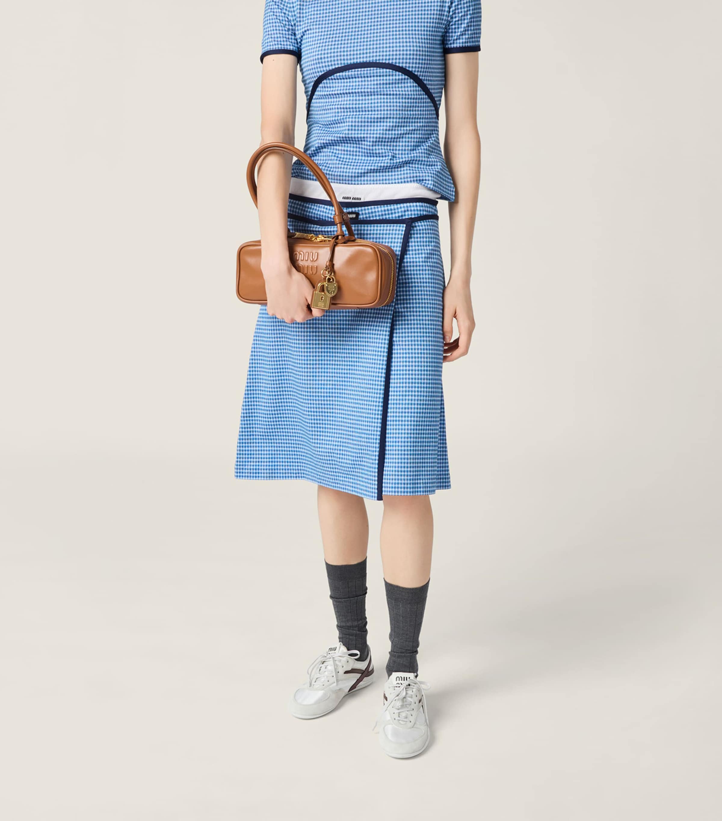Miu Miu Womens Jersey Wrap-Around Mini Skirt Image 4