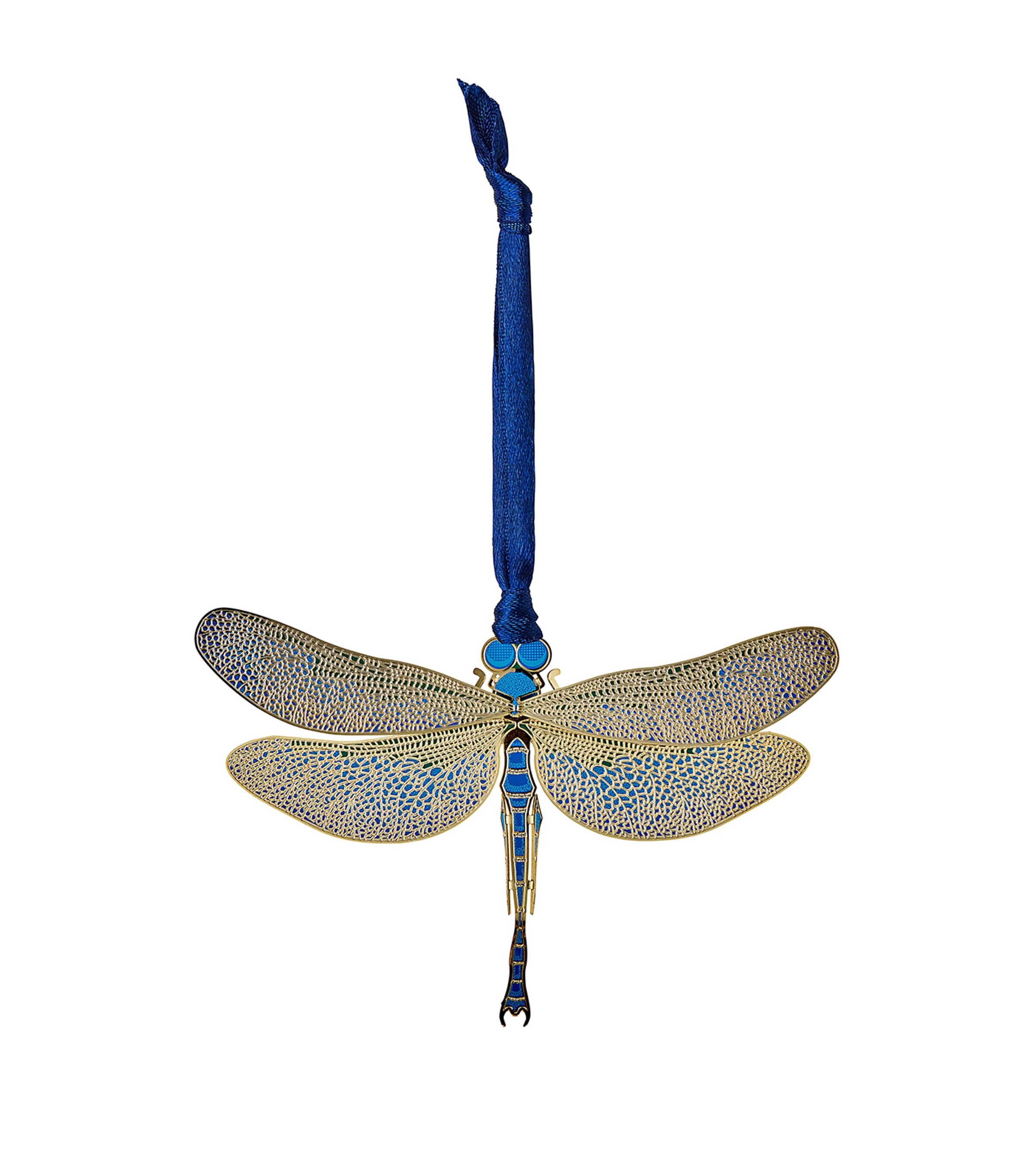 The London Christmas Company Glitter Dragonfly Tree Decoration In Blue