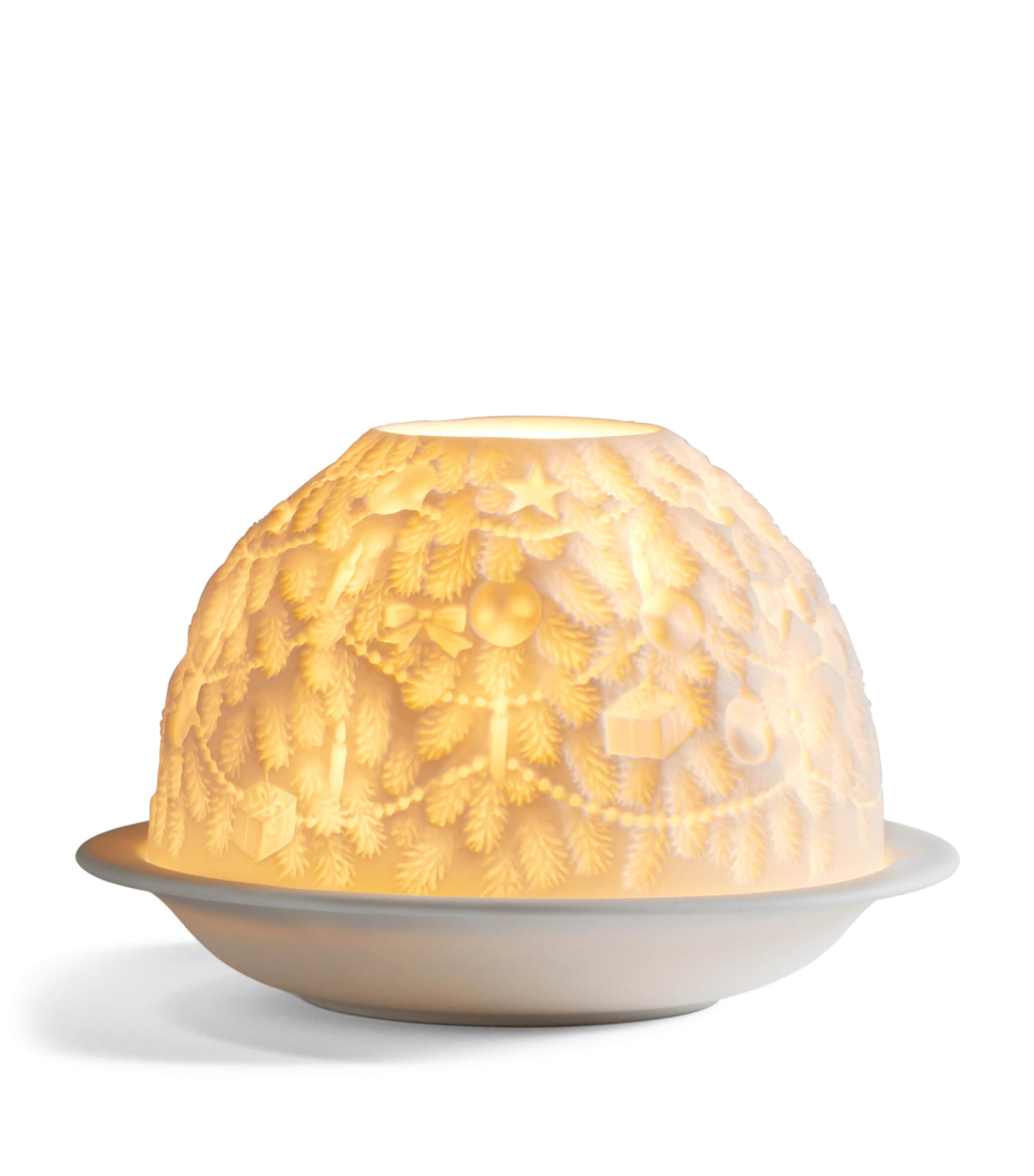 Bernardaud Christmas Tree Votivelight In Bisque Porcelain In White