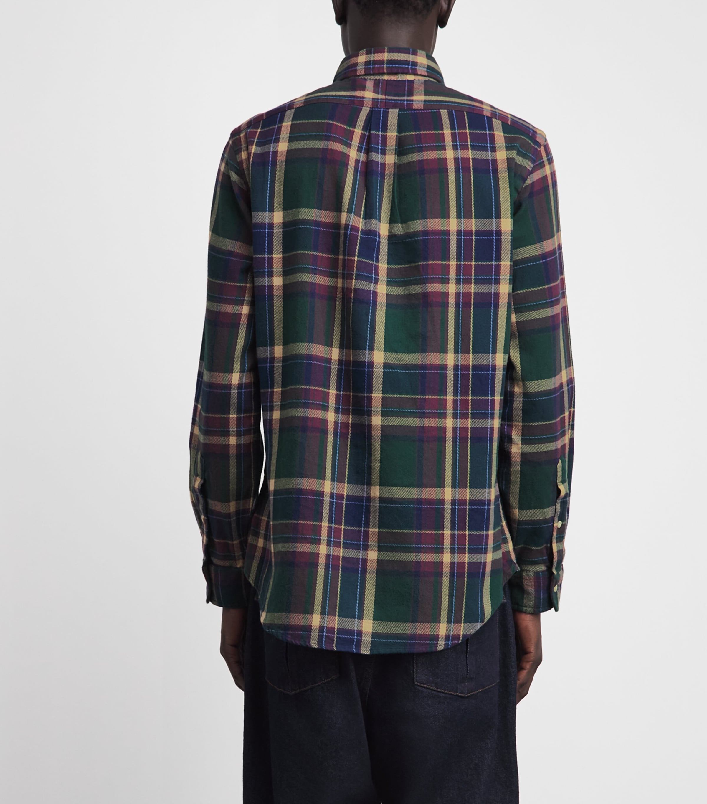 Polo Ralph Lauren Mens Flannel Plaid Shirt Frst Brgndy Mlt Image 5