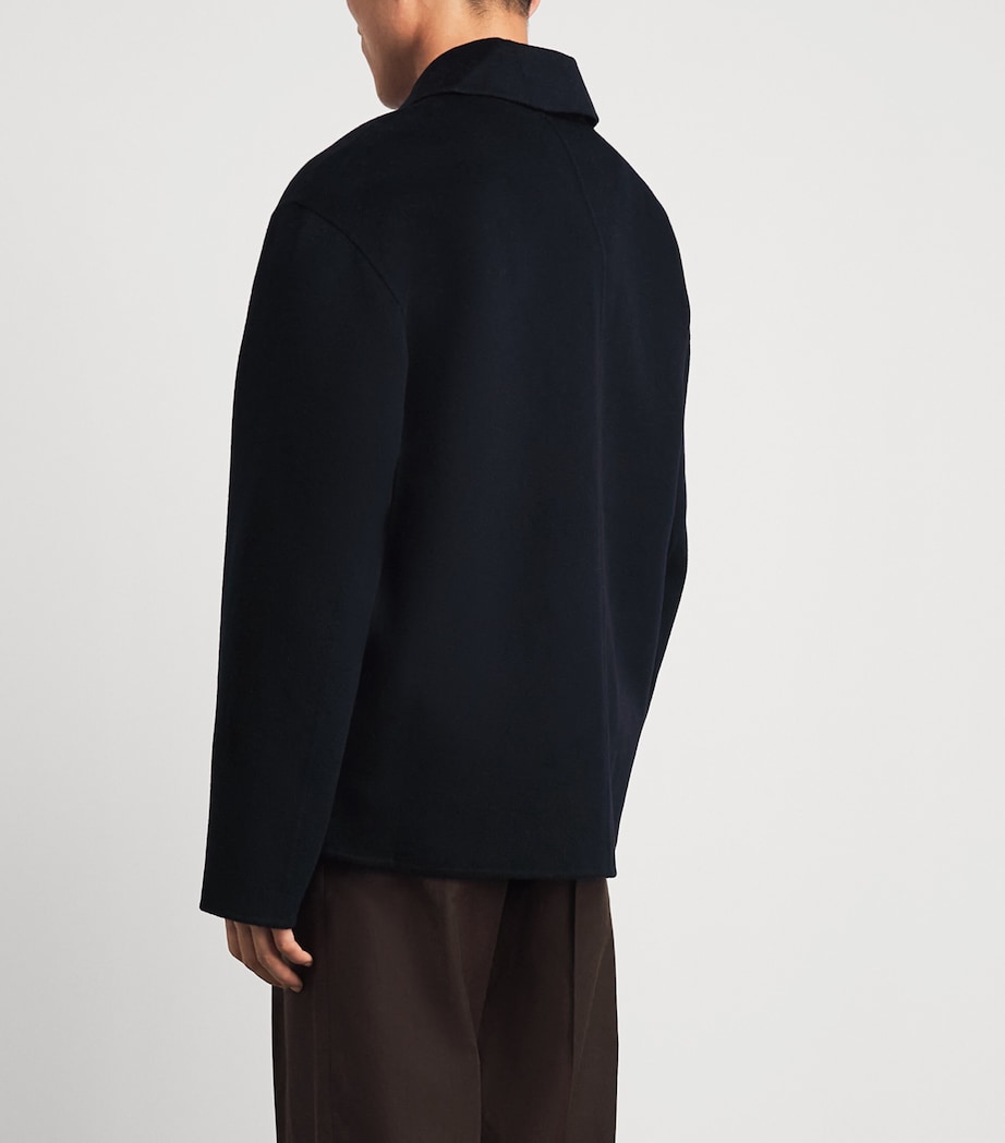COMMAS Mens Wool-Cashmere Embroidered Jacket Midnight Navy Image 5