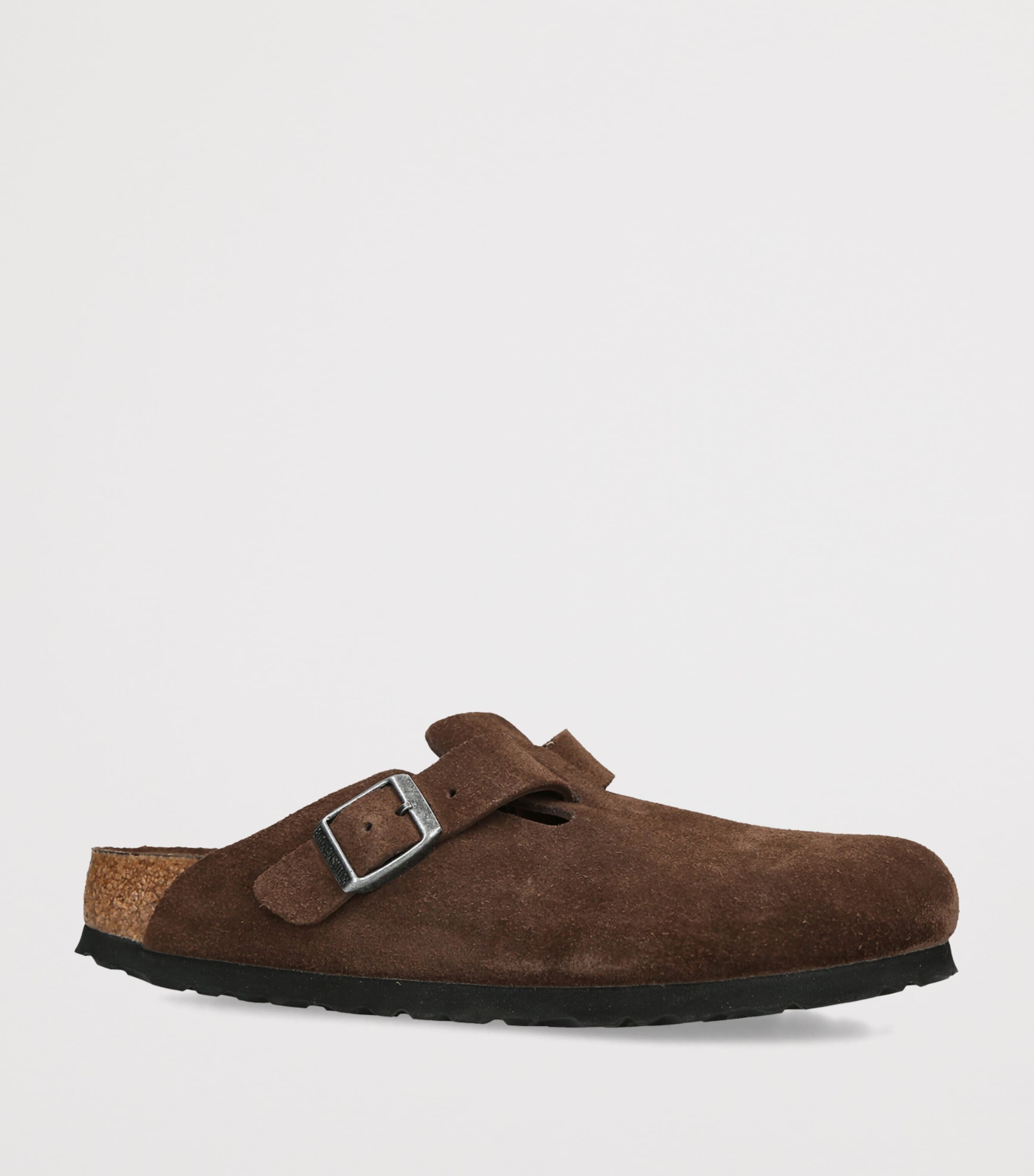 Birkenstock Suede Boston Clogs Brown Image 3