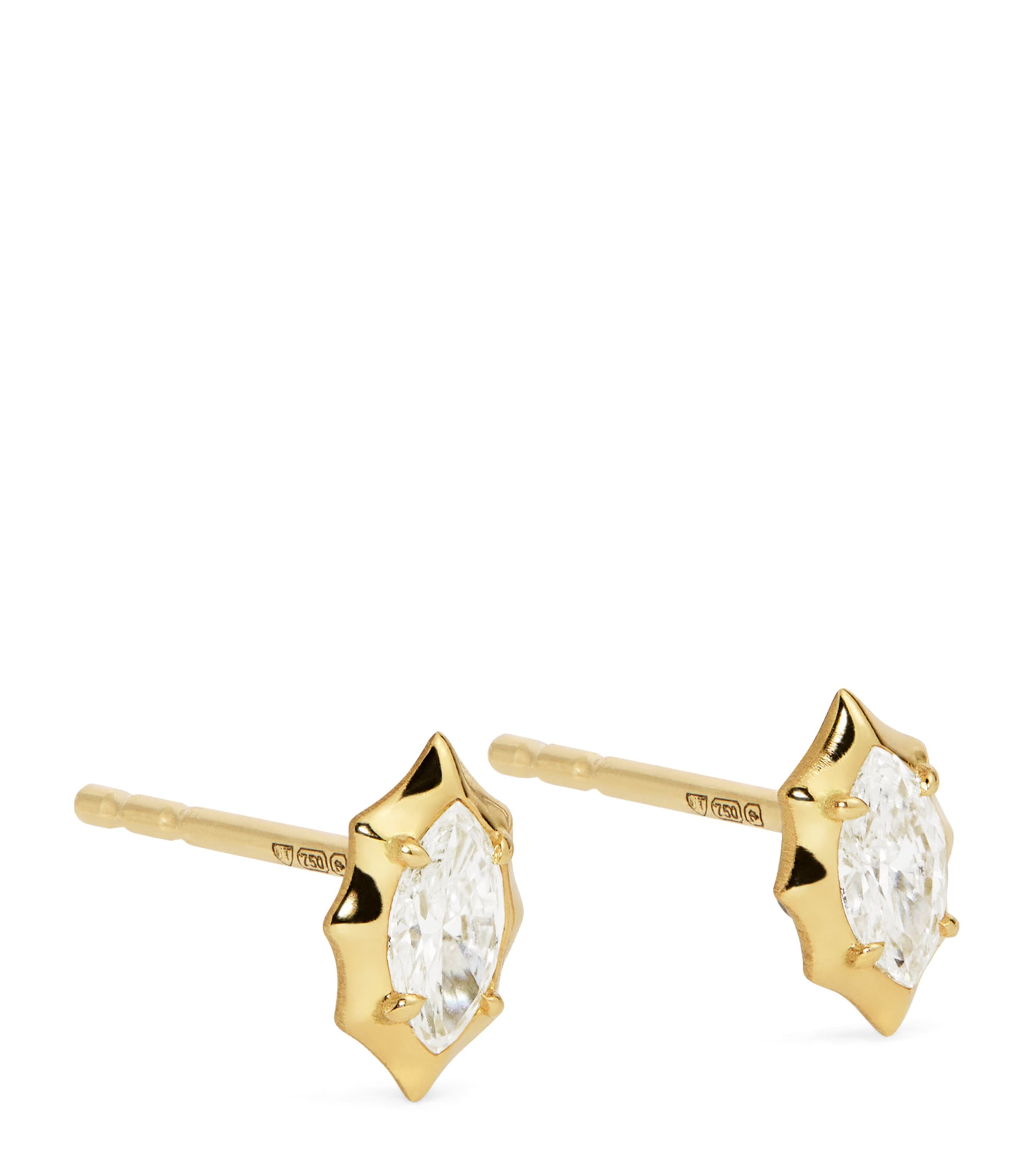 Jade Trau Yellow Gold And Diamond Maverick Stud Earrings In Gold