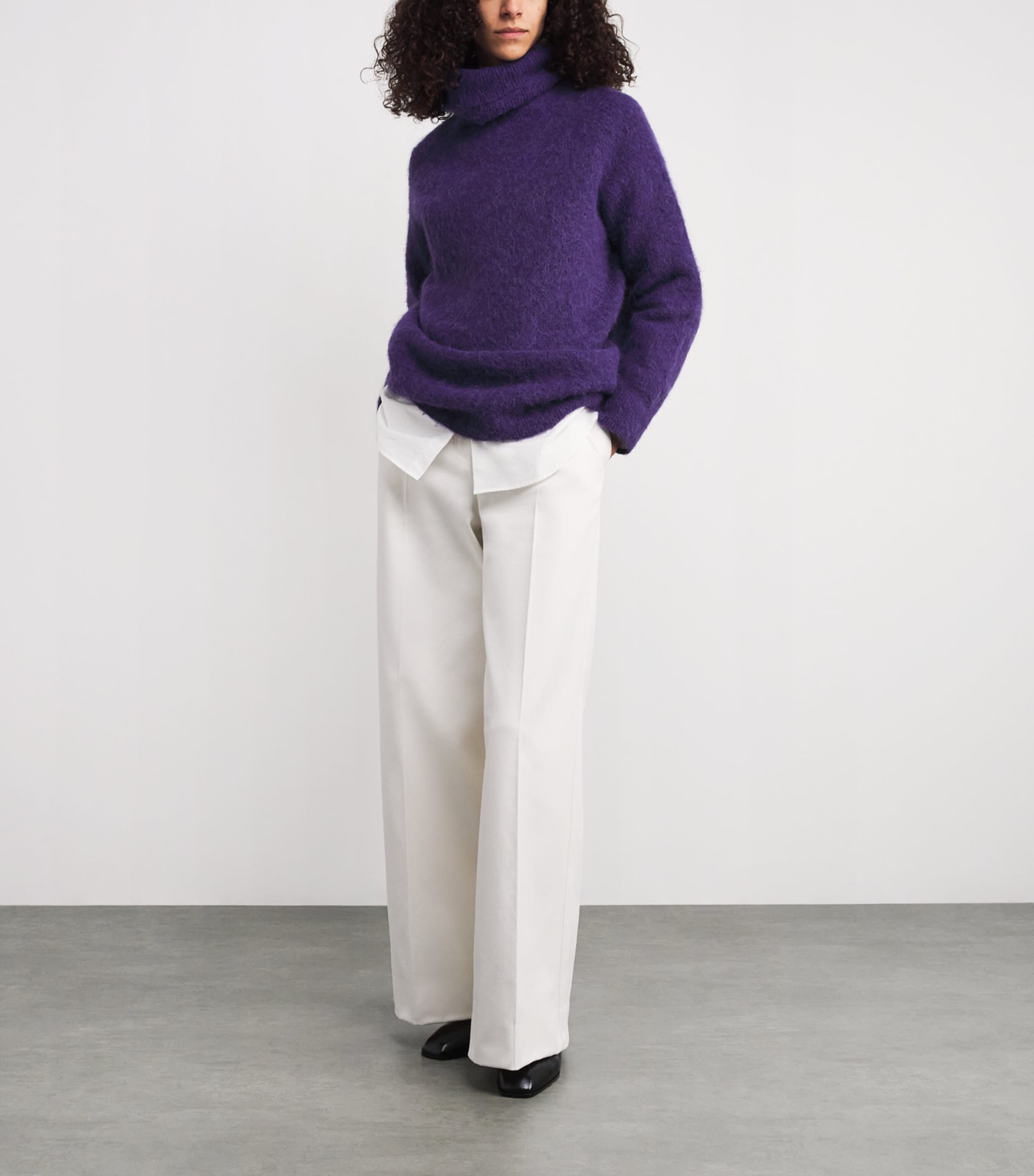 Brushed Alpaca-Blend Meslay Rollneck Sweater VIOLET Image 2