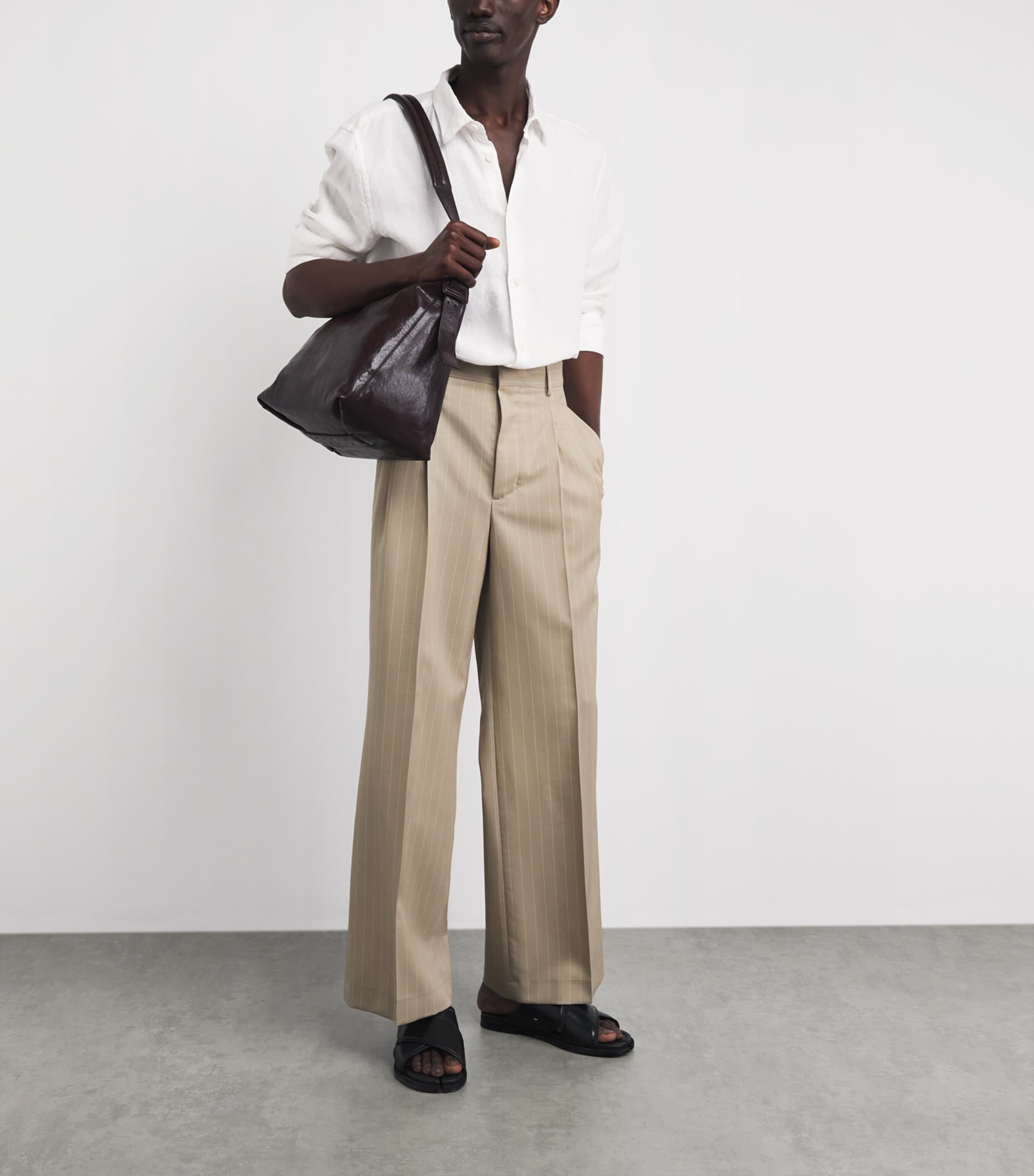 Wax London Mens Linen Dartford Shirt White Image 2