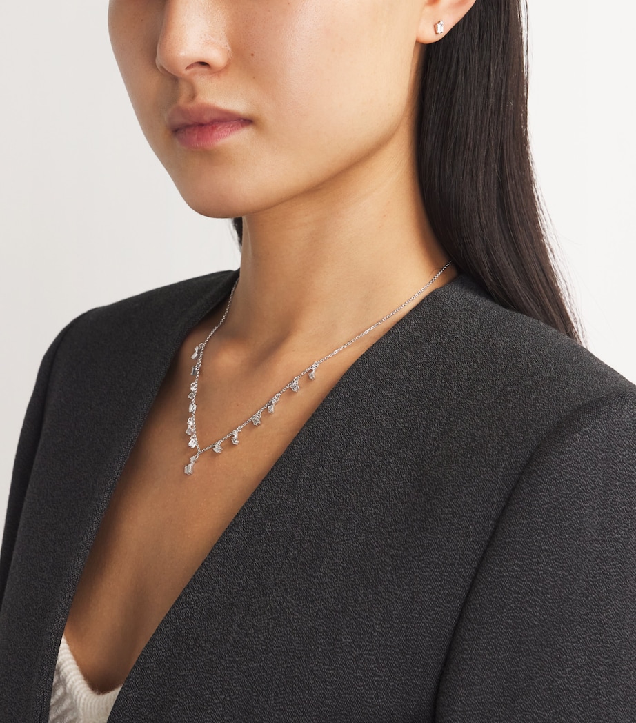 White Gold and Diamond Classic Fireworks Cascade Necklace 18K WG/WD Image 4