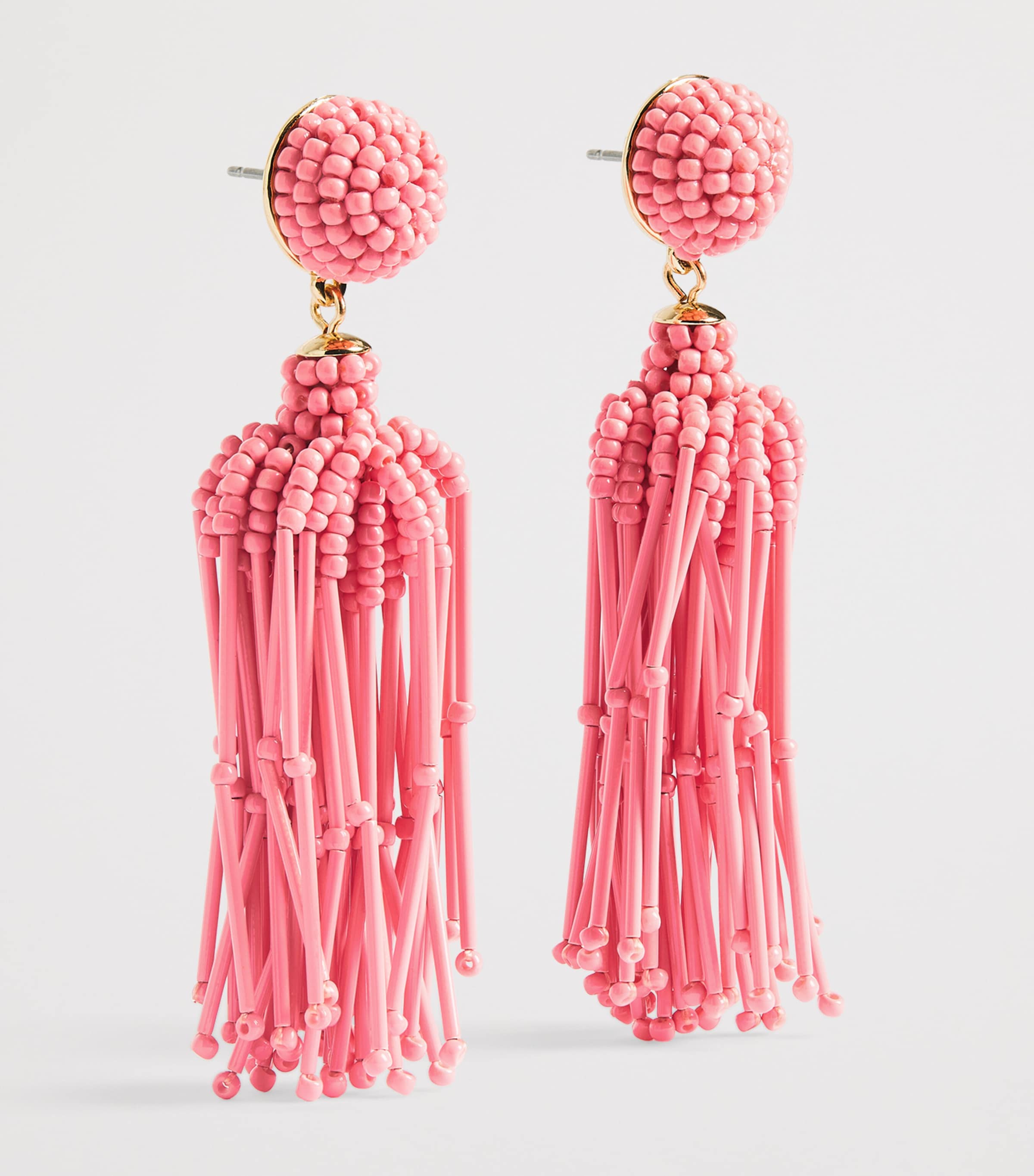 Carolina Herrera Beaded Tassel Drop Earrings Sunset Image 3