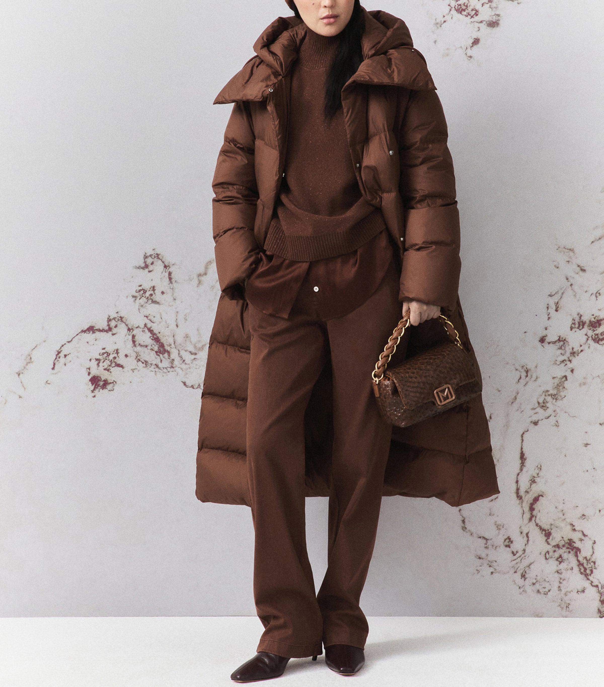 Marella Womens Down Quilted Coat Caramel Image 2