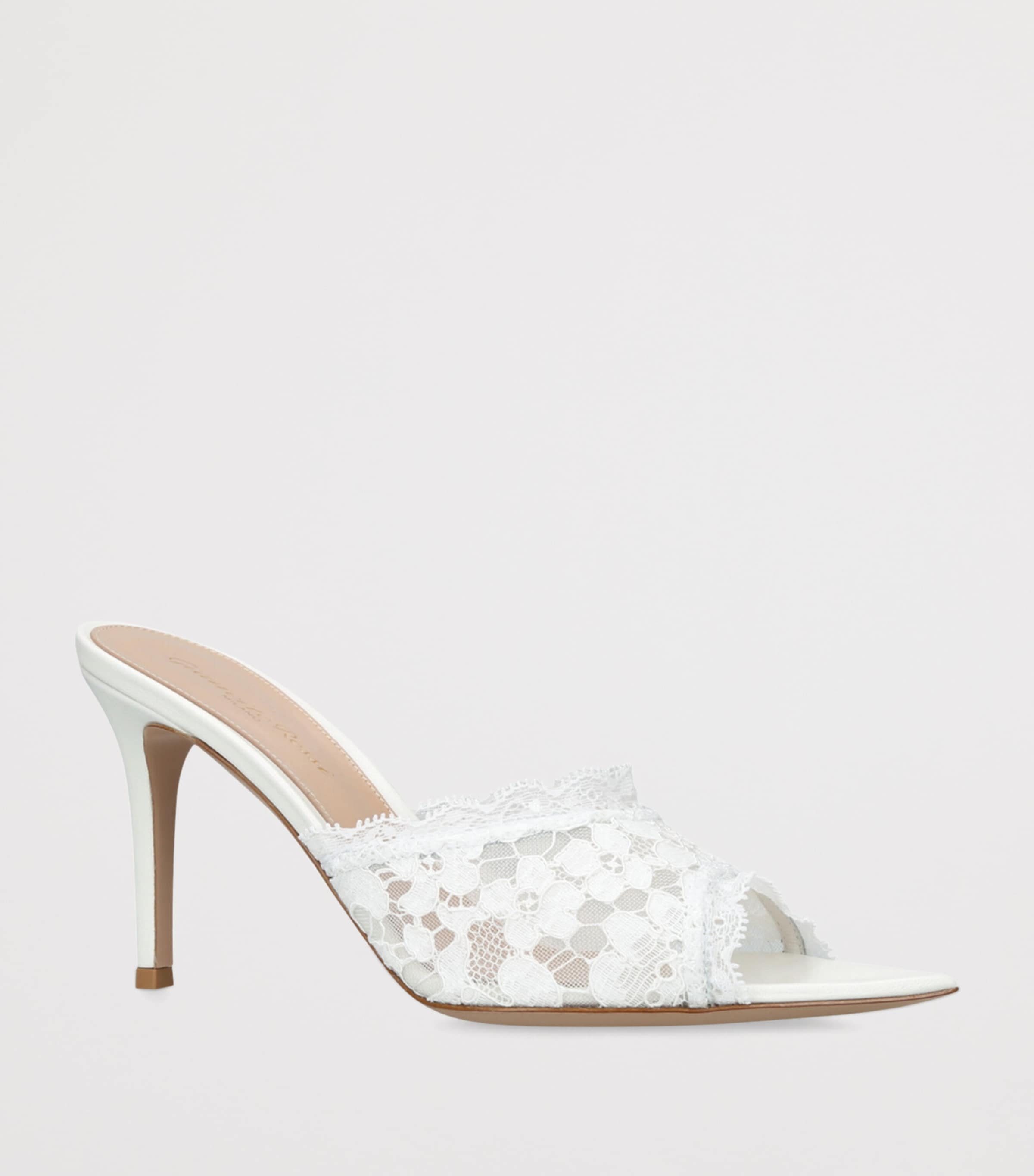 Lace Claudia Mules 85 WHITE Image 3