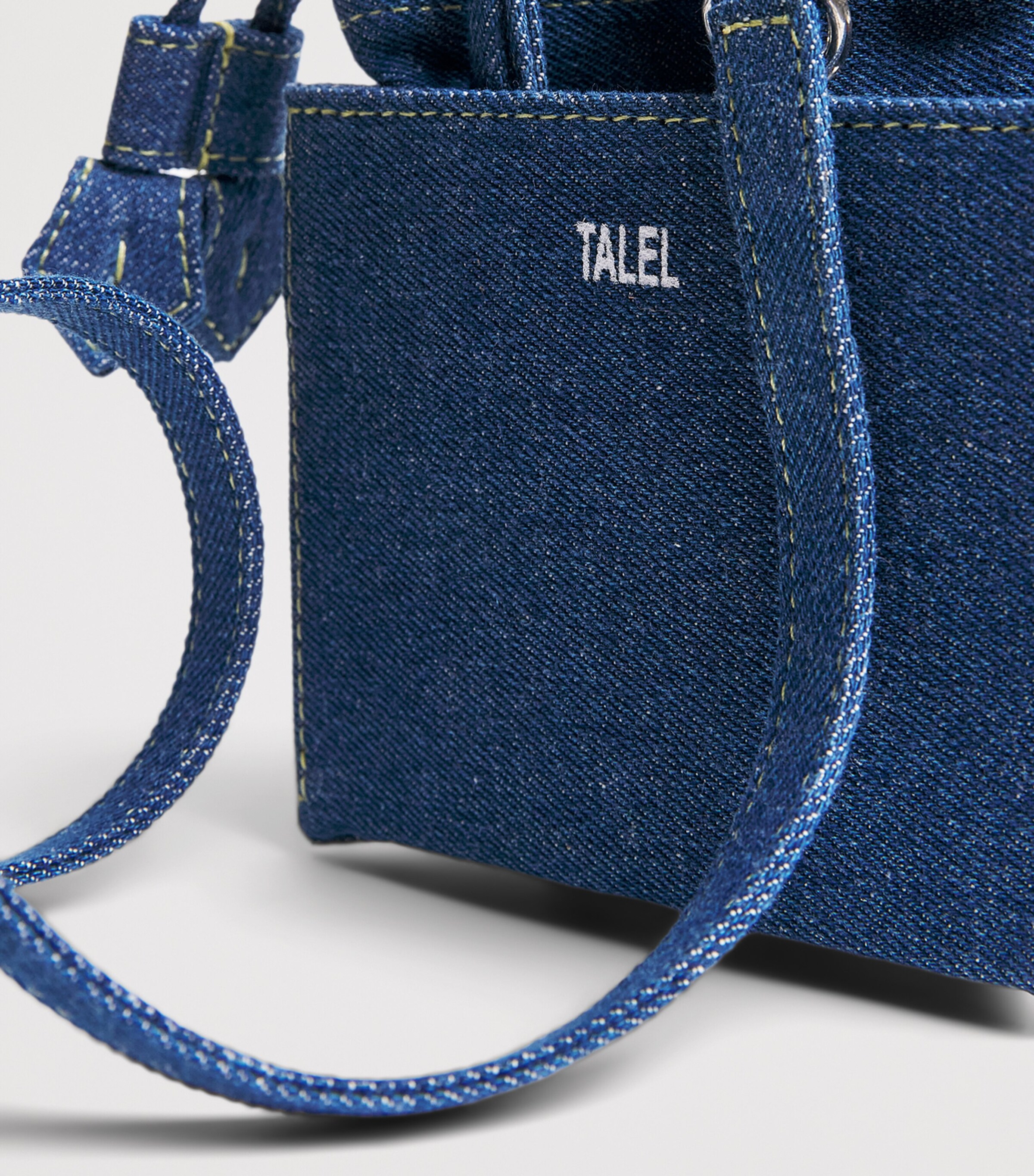 Talel Paris Small Denim Triangle Bag Blue Denim Image 6