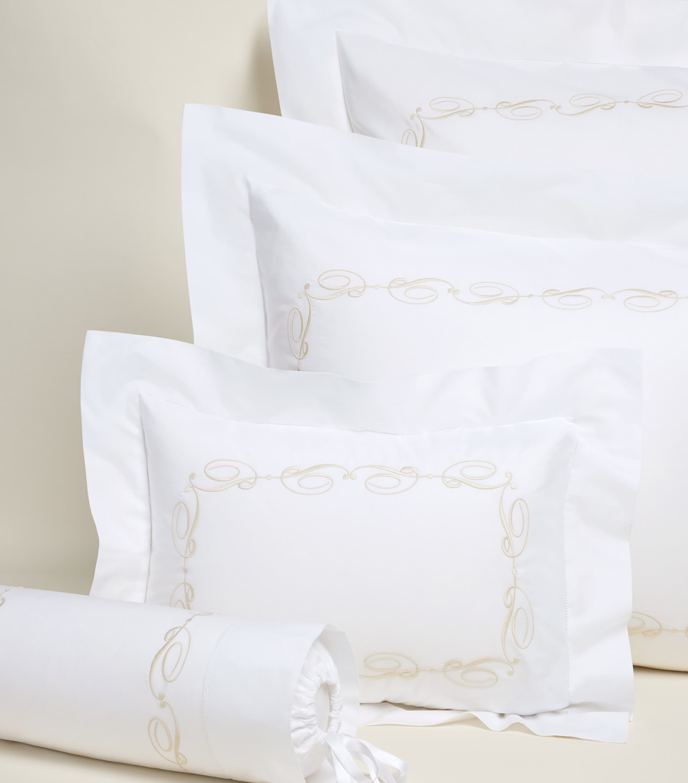 Pratesi Icona Boudoir Pillowcase (30cm x 40cm) White/beige Image 2