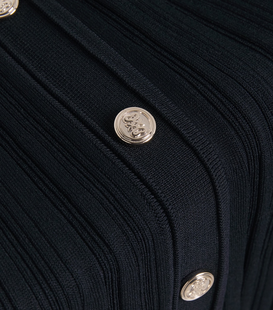 Knit Two-Tone Midi Dress NAVY BLUE Image 5