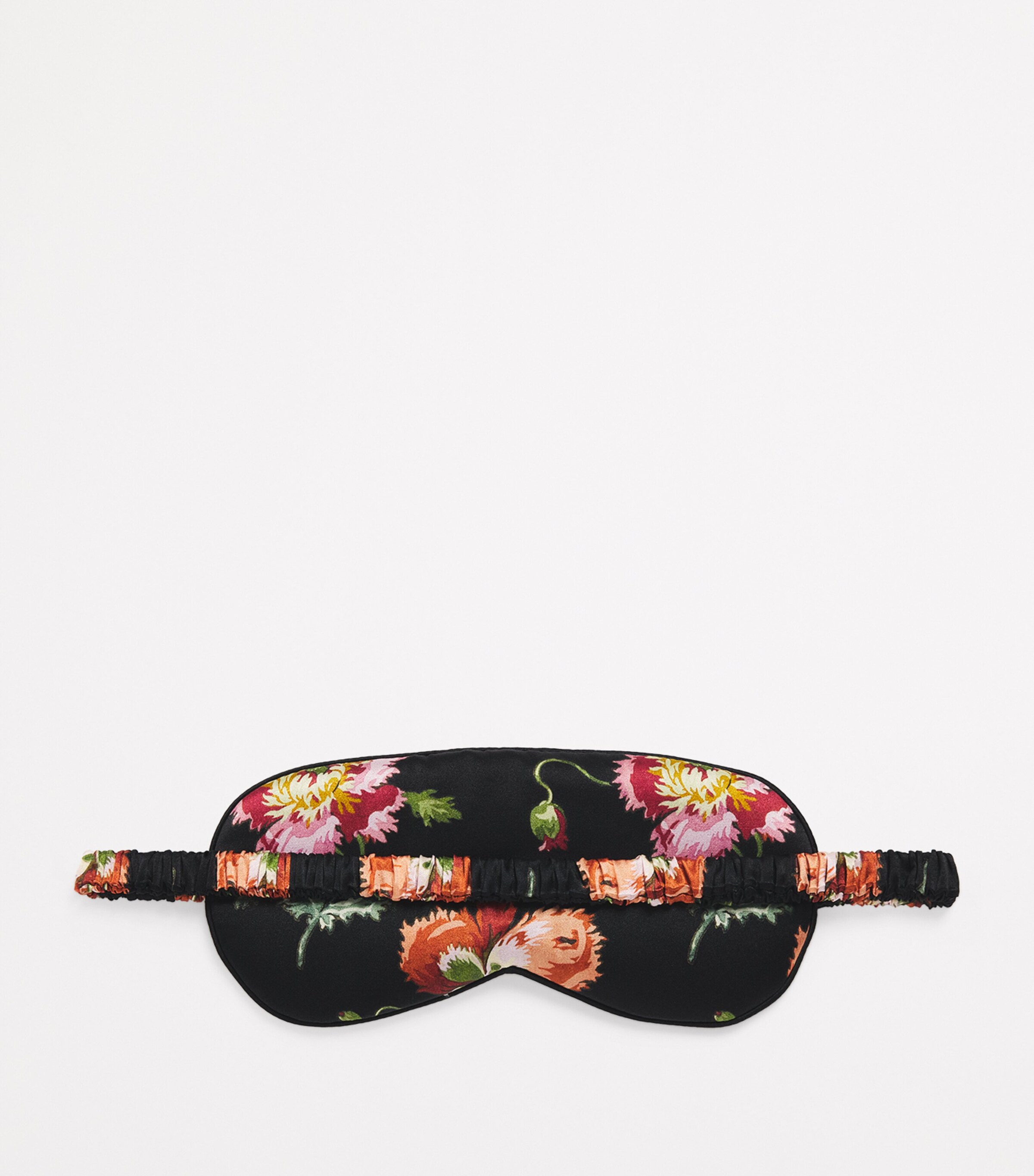 Silk Floral Sleep Mask BLACK Image 3