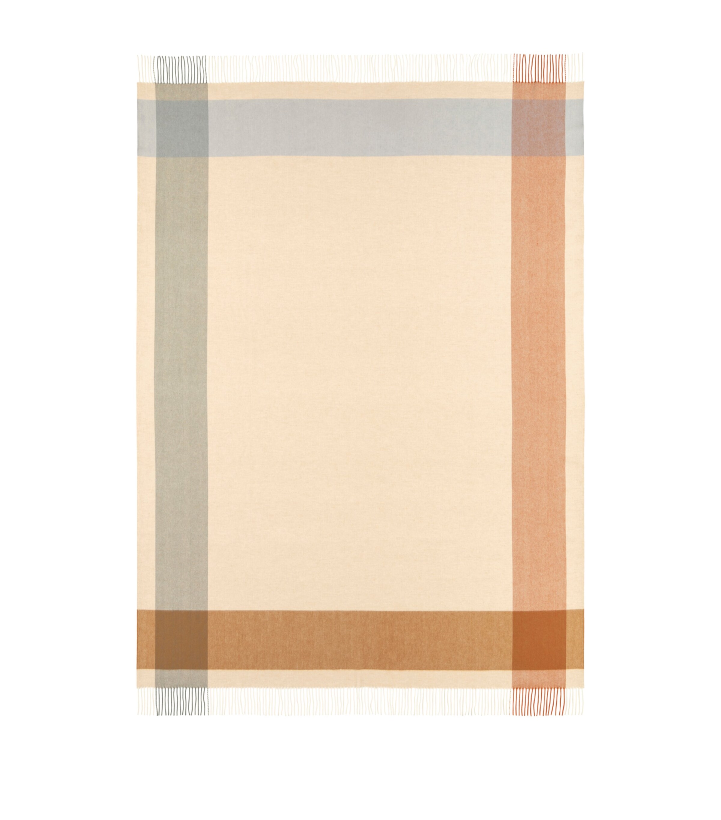 Wool Block Border Throw (190cm x 140cm) WARM Image 2