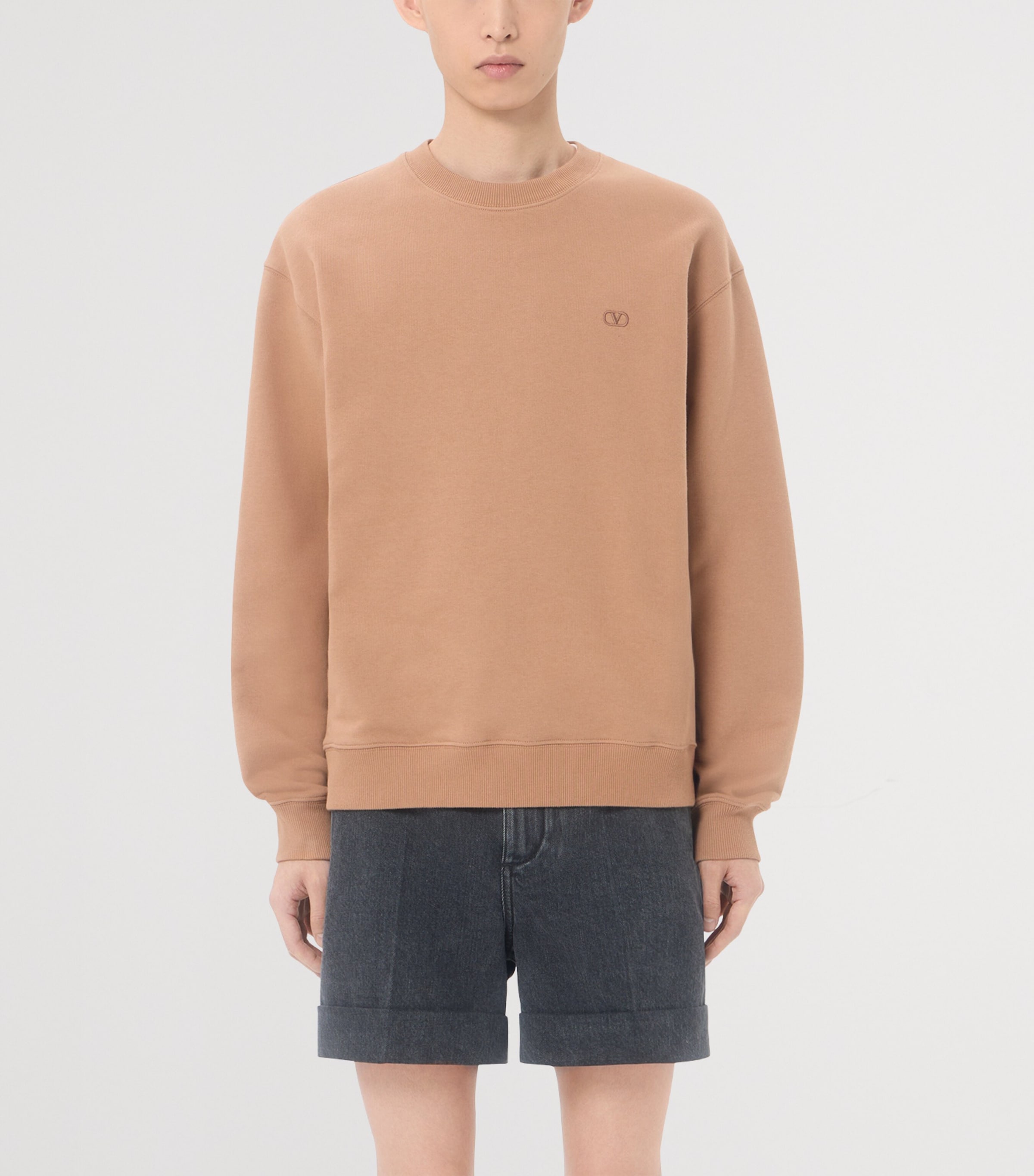 Valentino Mens Cotton VLogo Sweatshirt Image 3