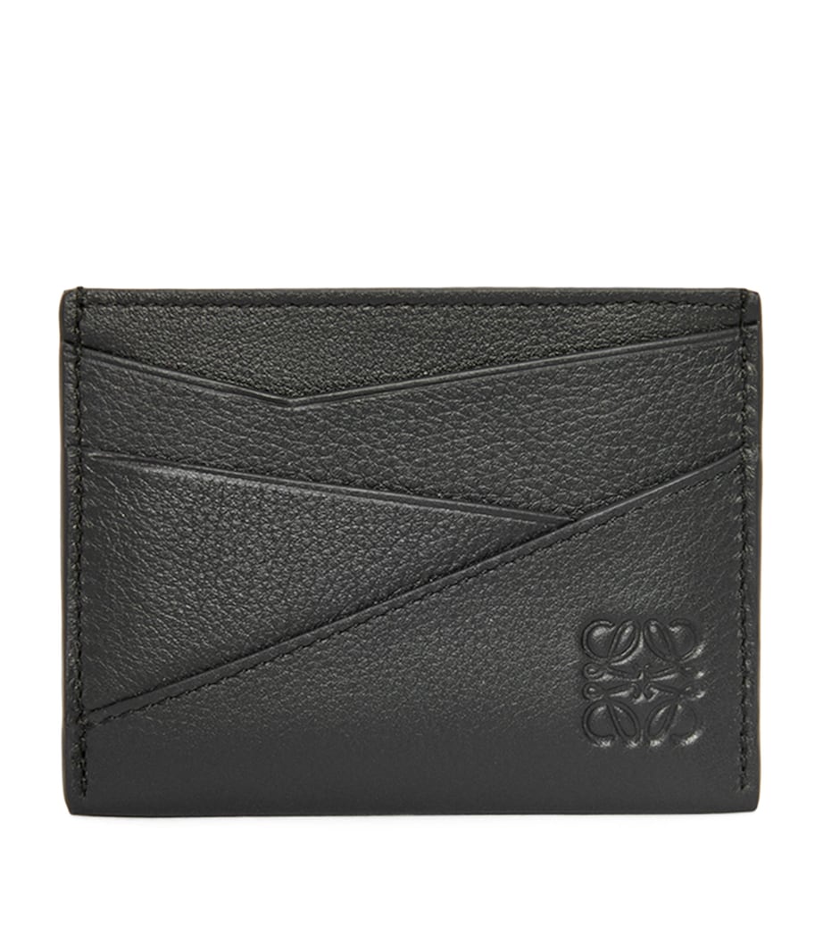 Leather Puzzle Card Holder BLACK Image 1