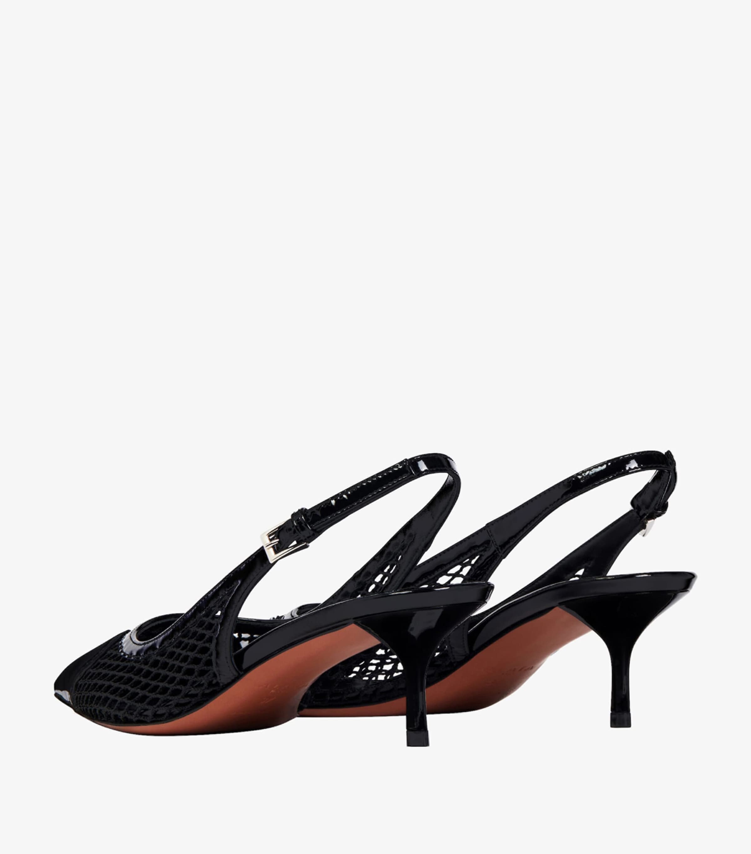 Alaïa Black Le Coeur Mesh Slingback Pumps 55 | Harrods UK