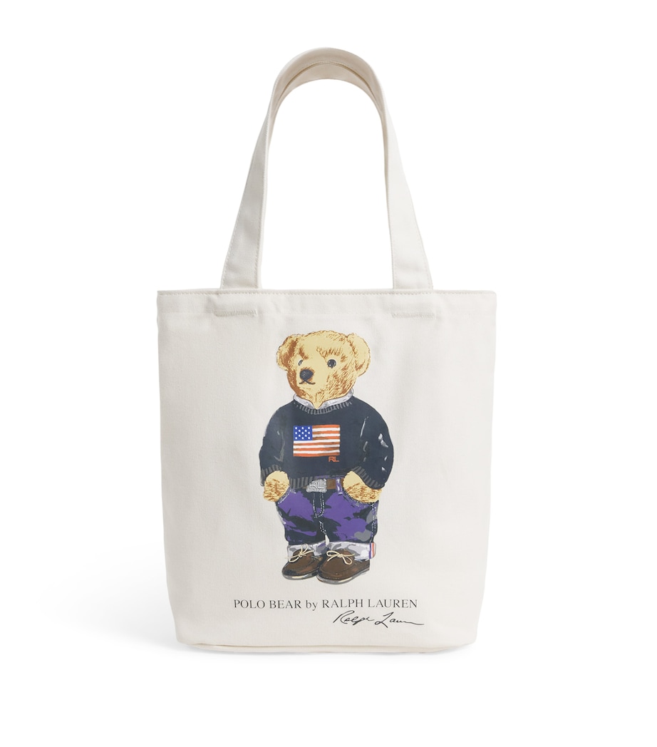 Canvas Polo Bear Tote Bag W3Y NATURAL Image 1