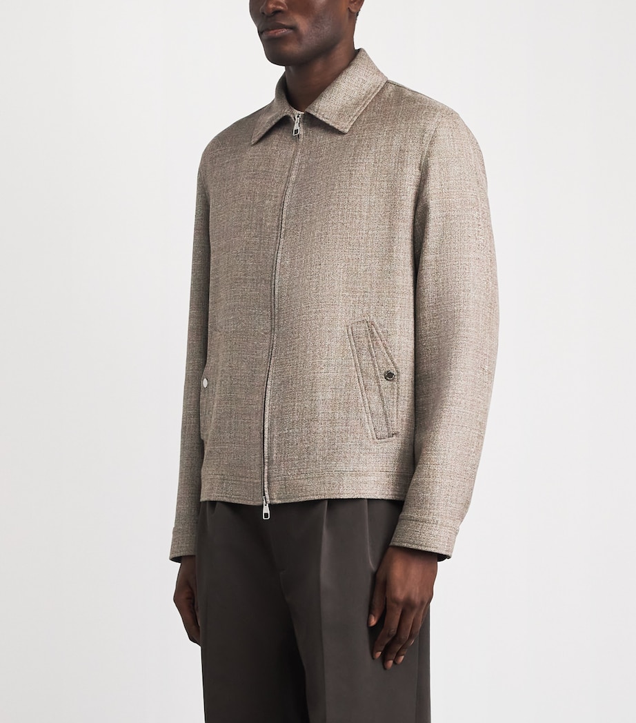 Wool-Silk-Linen Collar Jacket CAFE AU LAIT Image 4