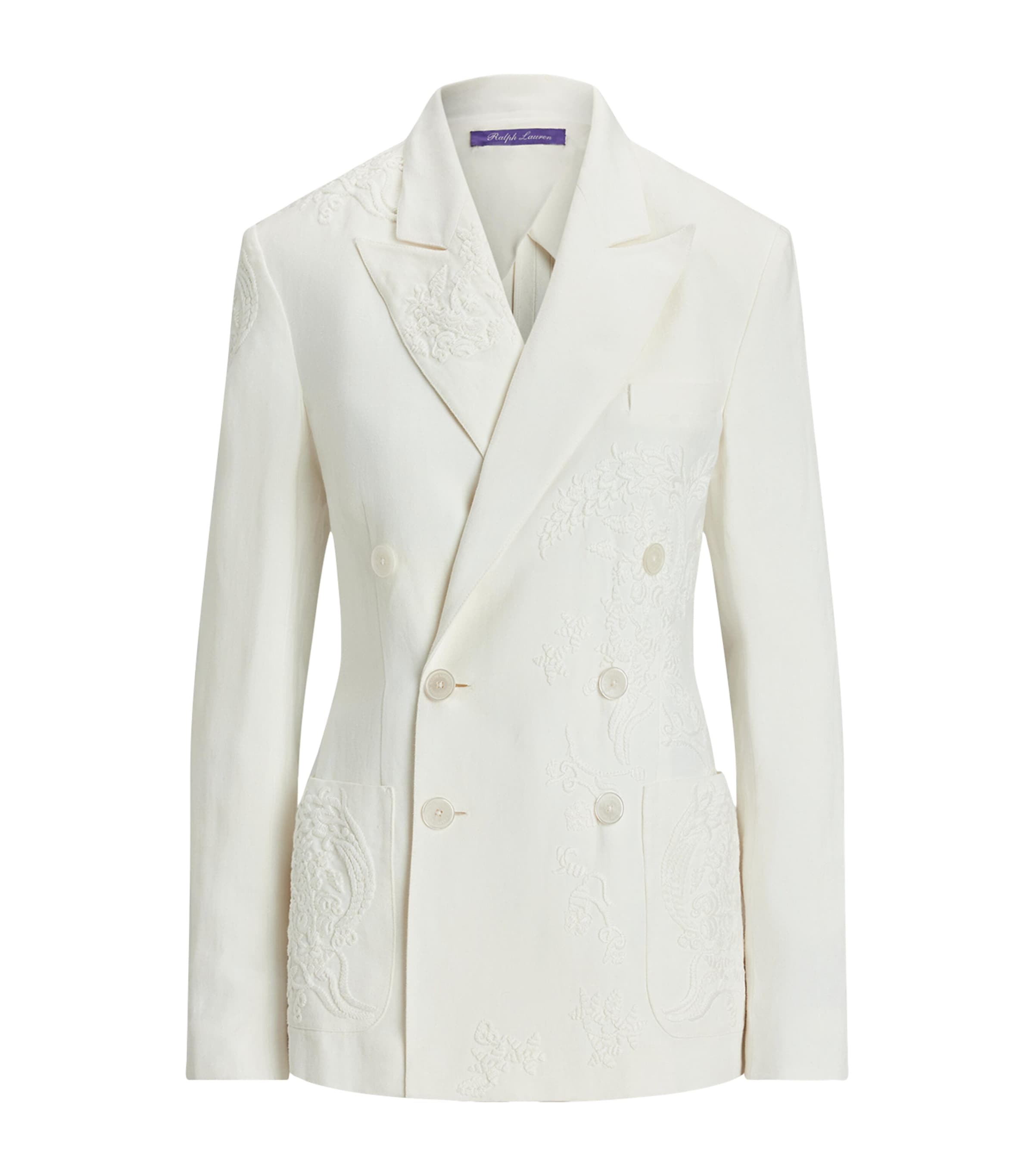 Shop Ralph Lauren Embroidered Collen Jacket In White