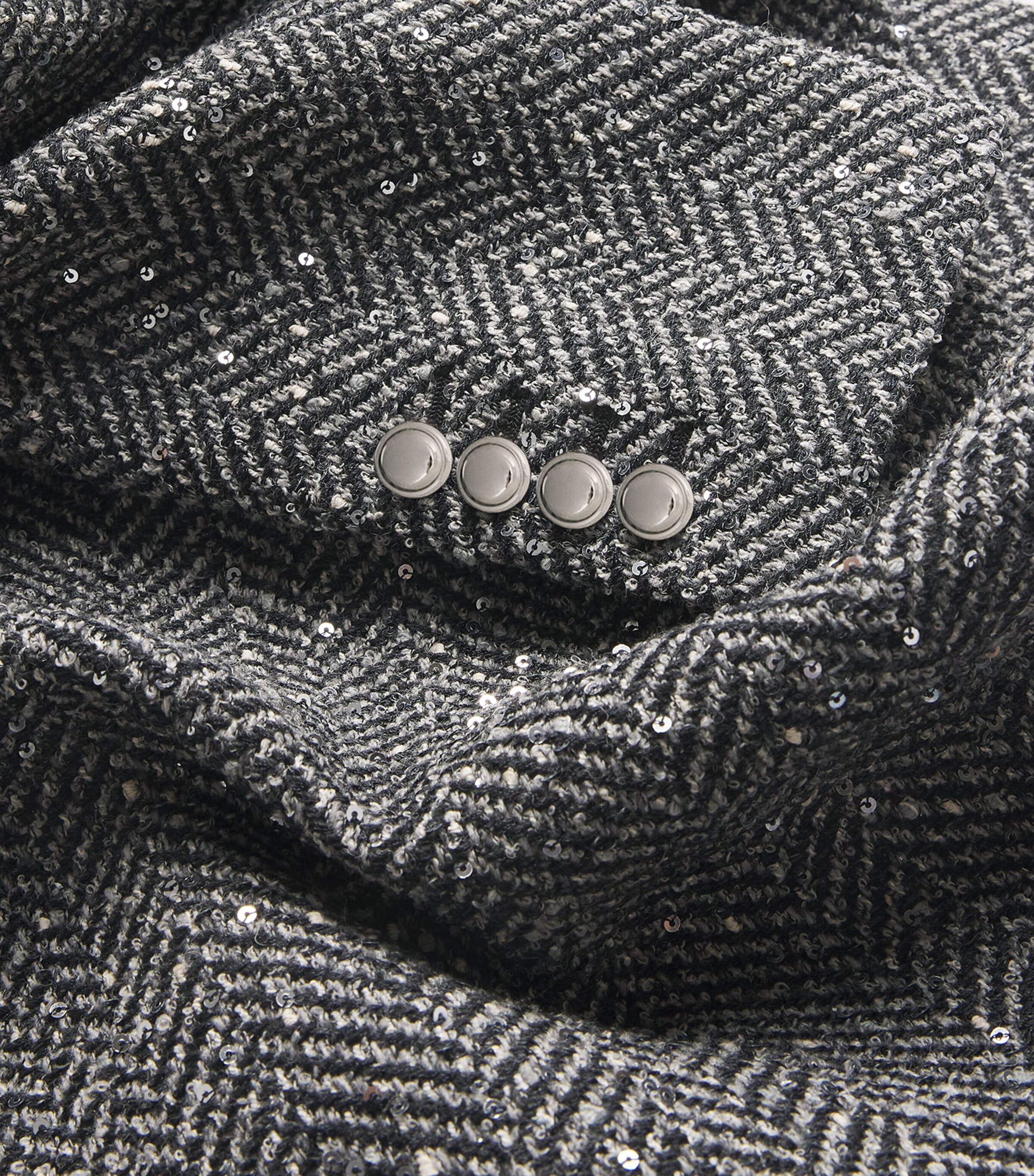 Alessandra Rich Womens Tweed Sequinned Coat Grey Melange Image 5