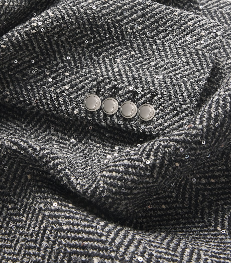 Tweed Sequinned Coat 1665 GREY MELANGE Image 5