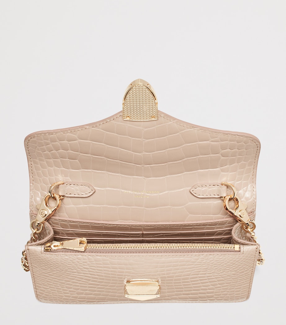Croc-Embossed Leather Mayfair 2 Clutch Bag TAUPE Image 7