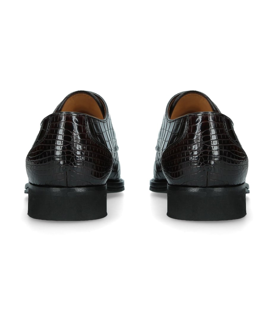Crocodile Leather Derby Shoes DARK BROWN Image 2