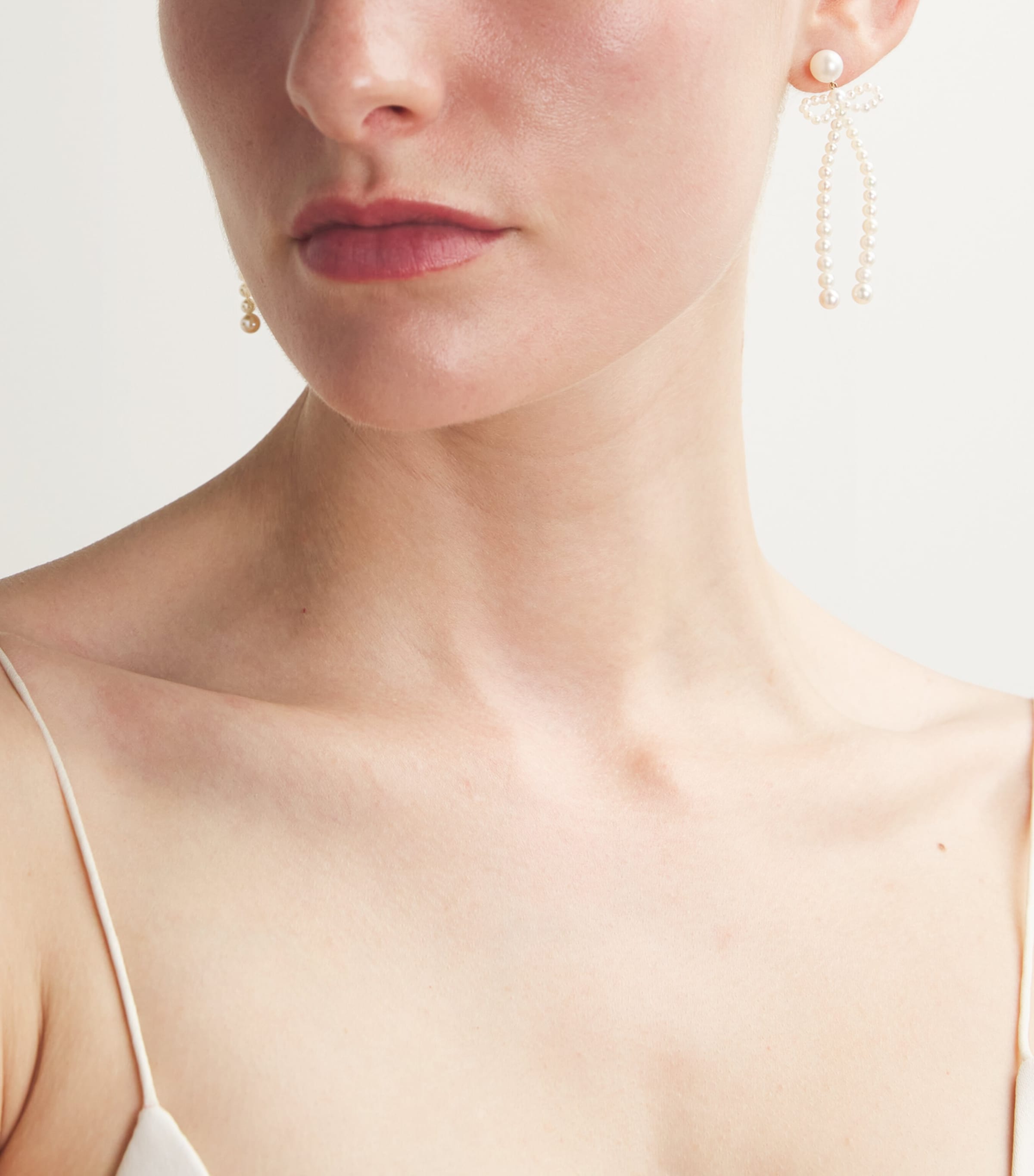 Yellow Gold and Freshwater Pearl Bow Rosette Earrings YELLOW GOLD Image 2