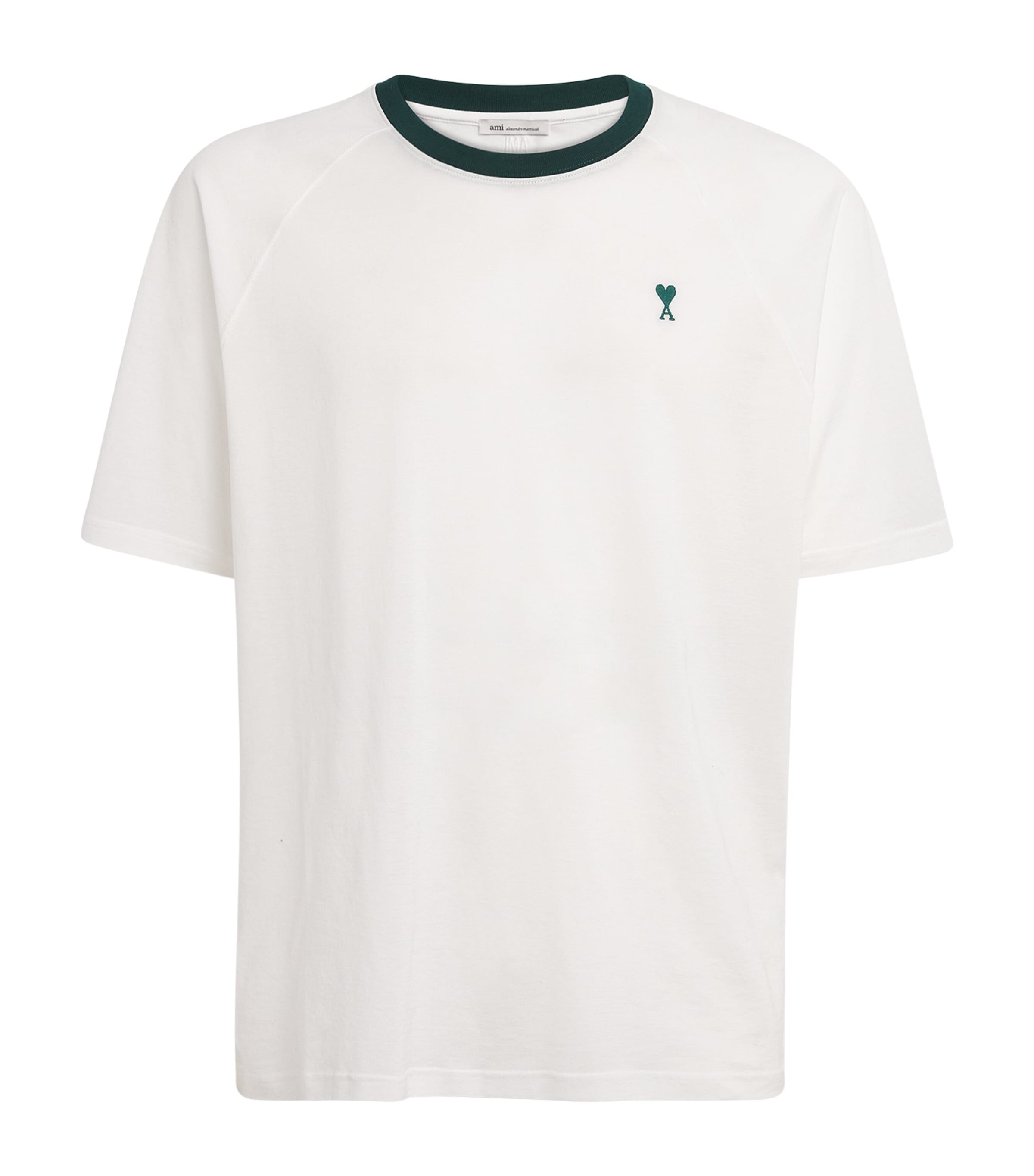 AMI Paris Mens Cotton Ami De Coeur T-Shirt Blnc Ntlvrt Spn Image 1