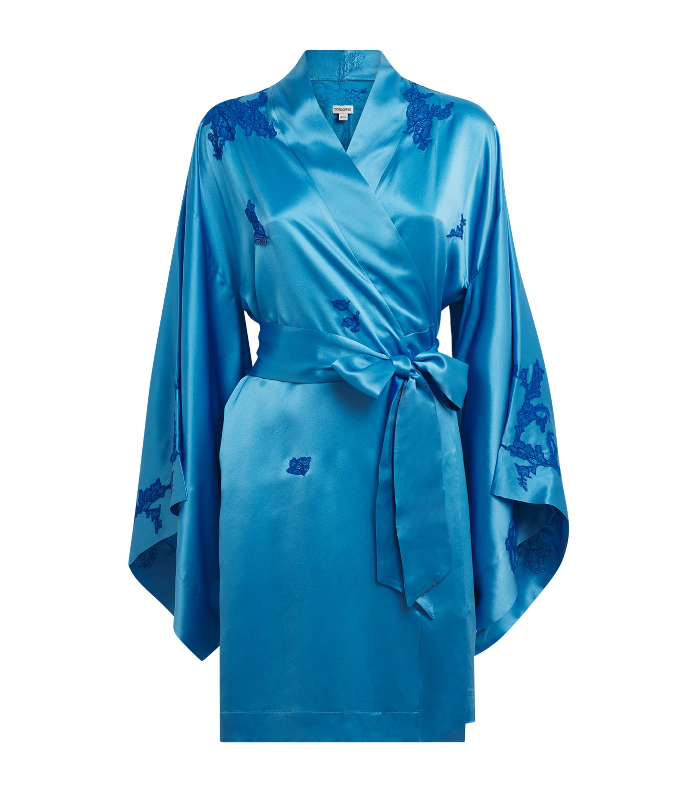 TORLOWEI Womens Silk Tokoni Short Kimono Cloud Blue/blue Image 1
