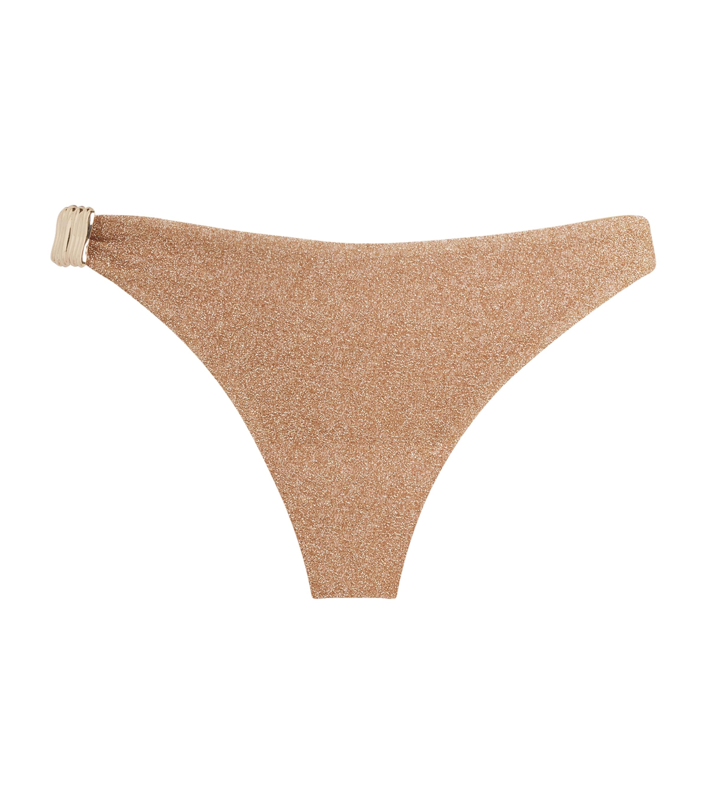 Devon Windsor Womens Glitter Helen Bikini Briefs Gold Shimmer Image 1