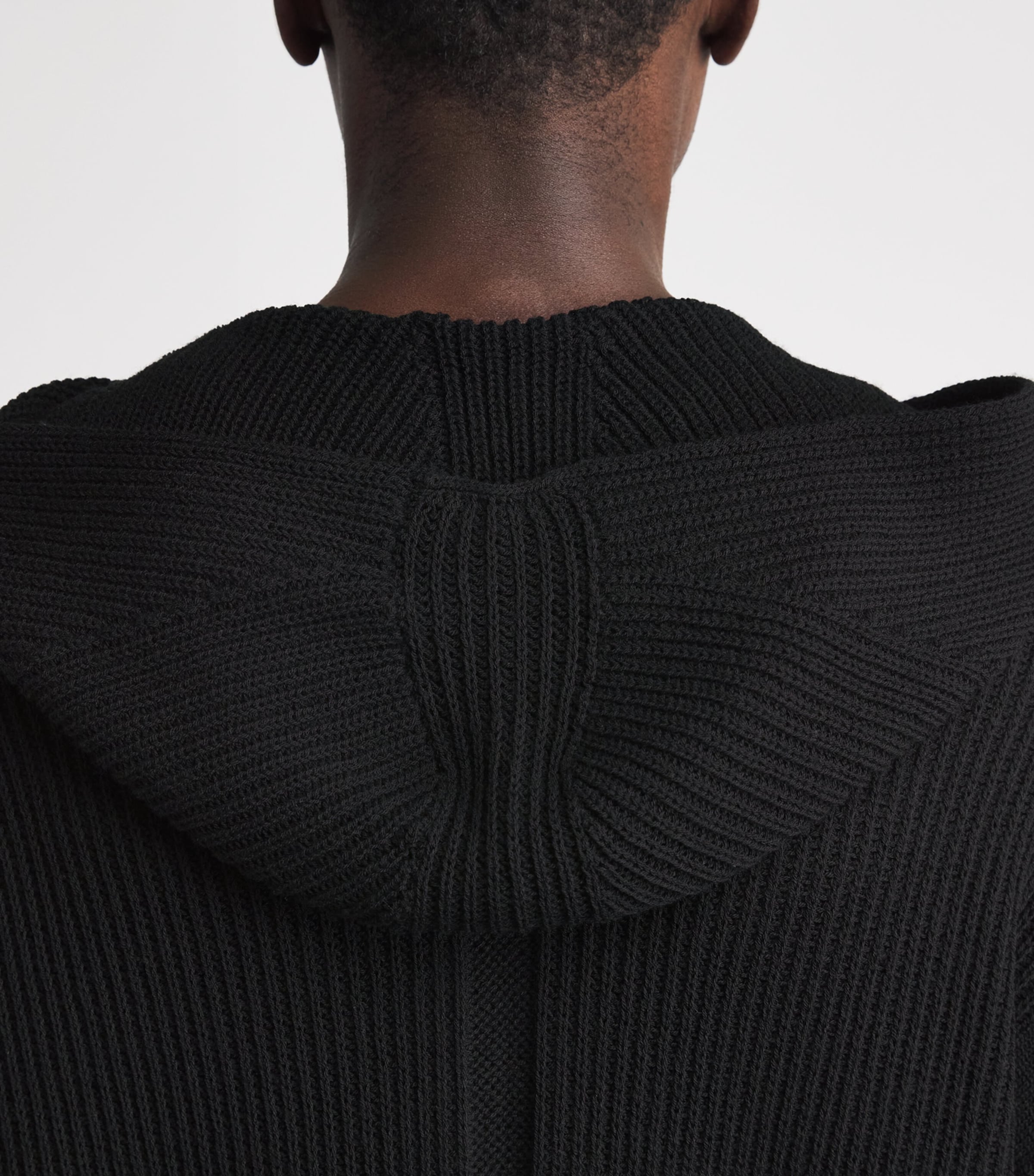 Rick Owens Mens Cashmere Zip-Up Hoodie Black Image 3