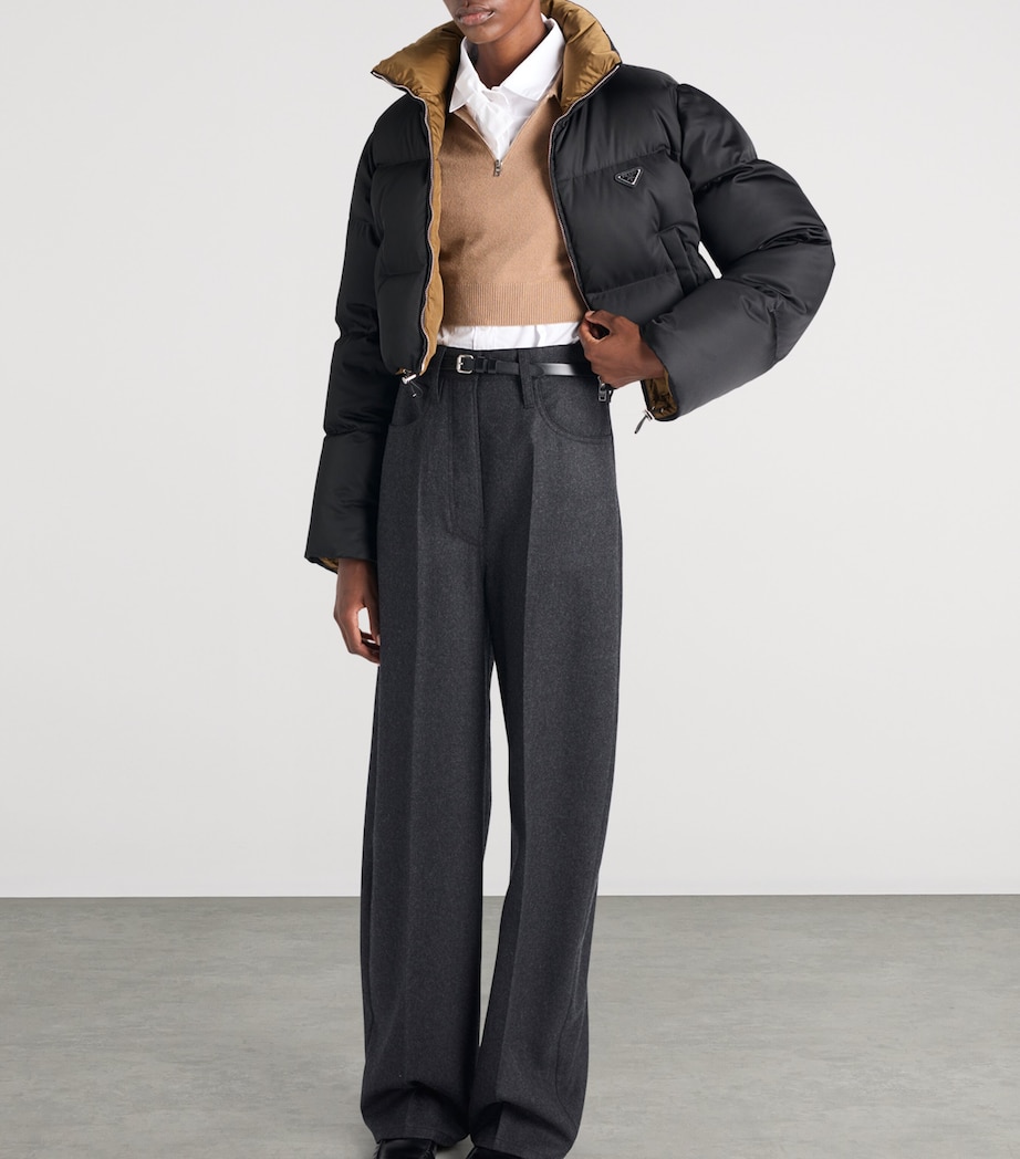 Re-Nylon Cropped Down Jacket F0002 Image 4