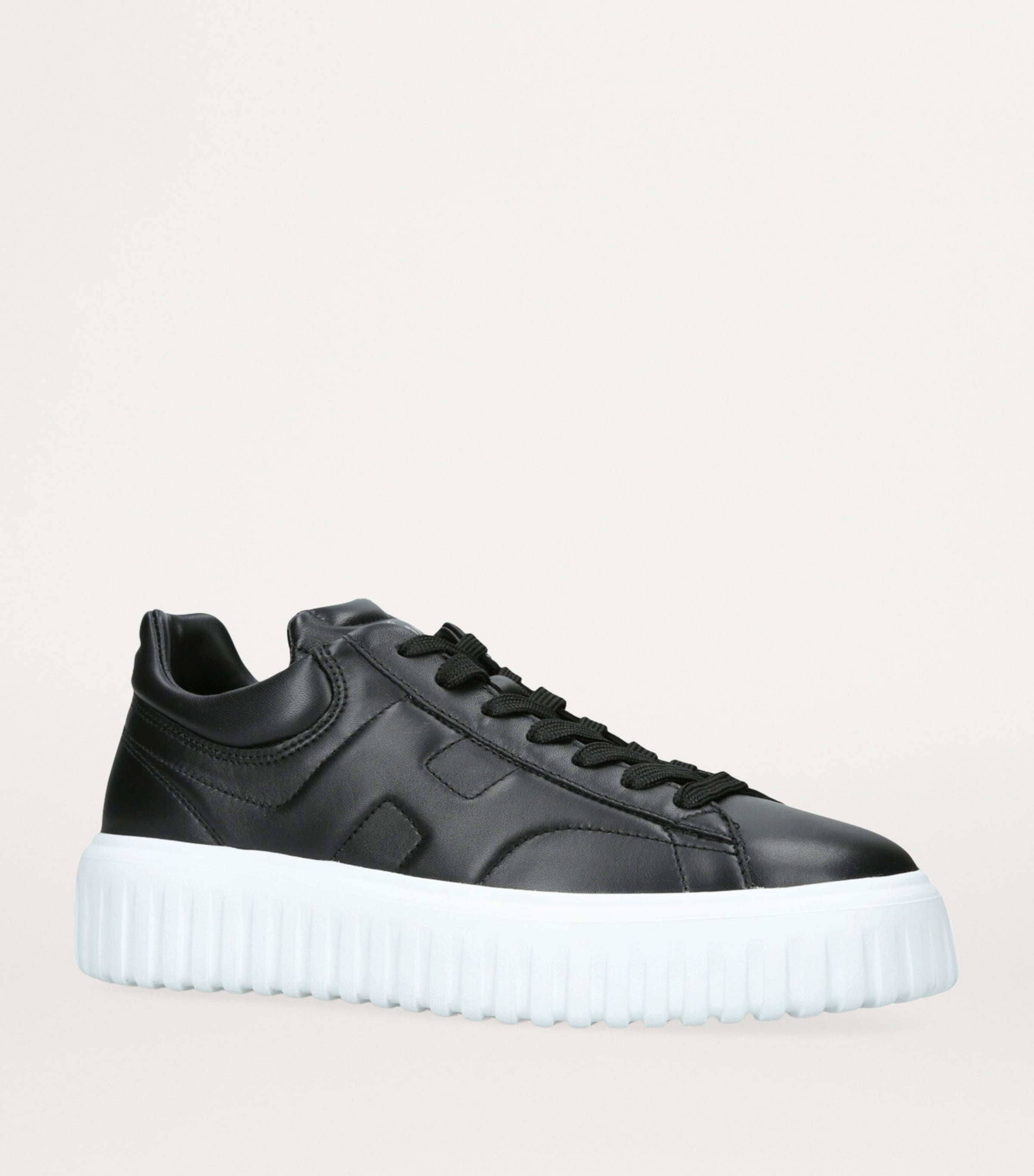 Hogan Leather H-Stripes Tread Sneakers Blk/white Image 3