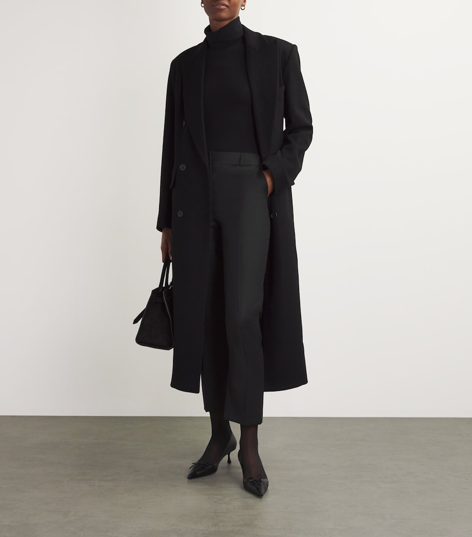 Wool Hem-Split Trousers BLACK Image 2