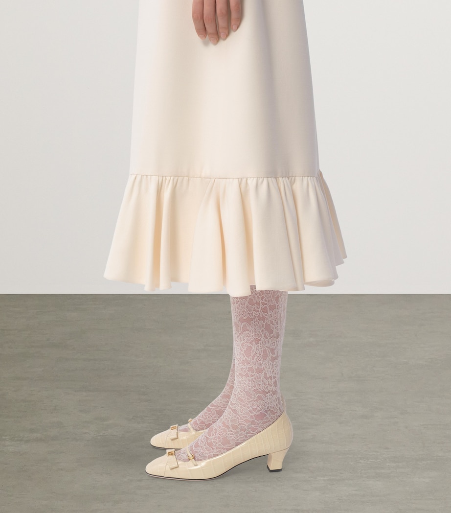 Virgin Wool-Silk Midi Skirt A03 Image 3