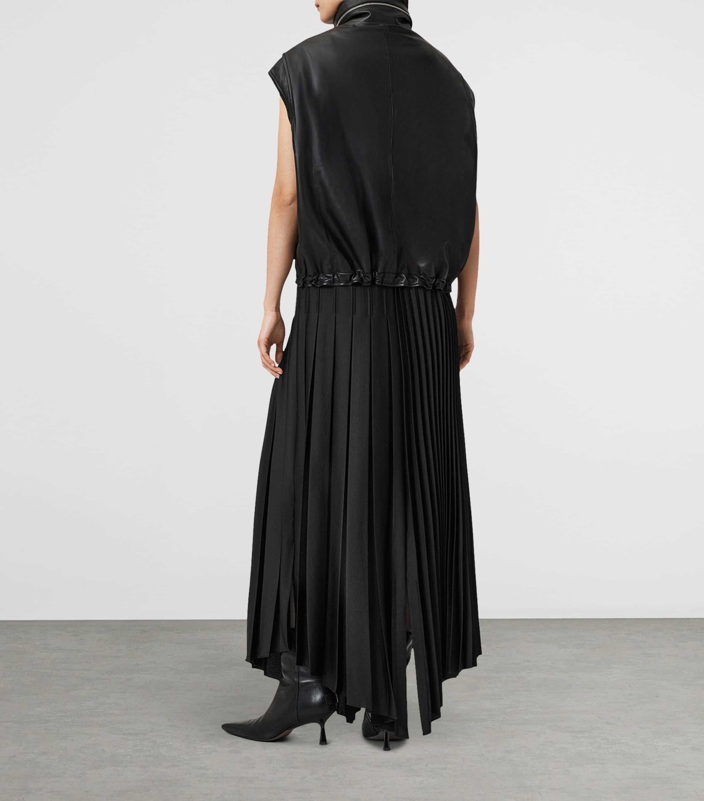 AllSaints Womens Pleated Jax Maxi Skirt Black Image 4