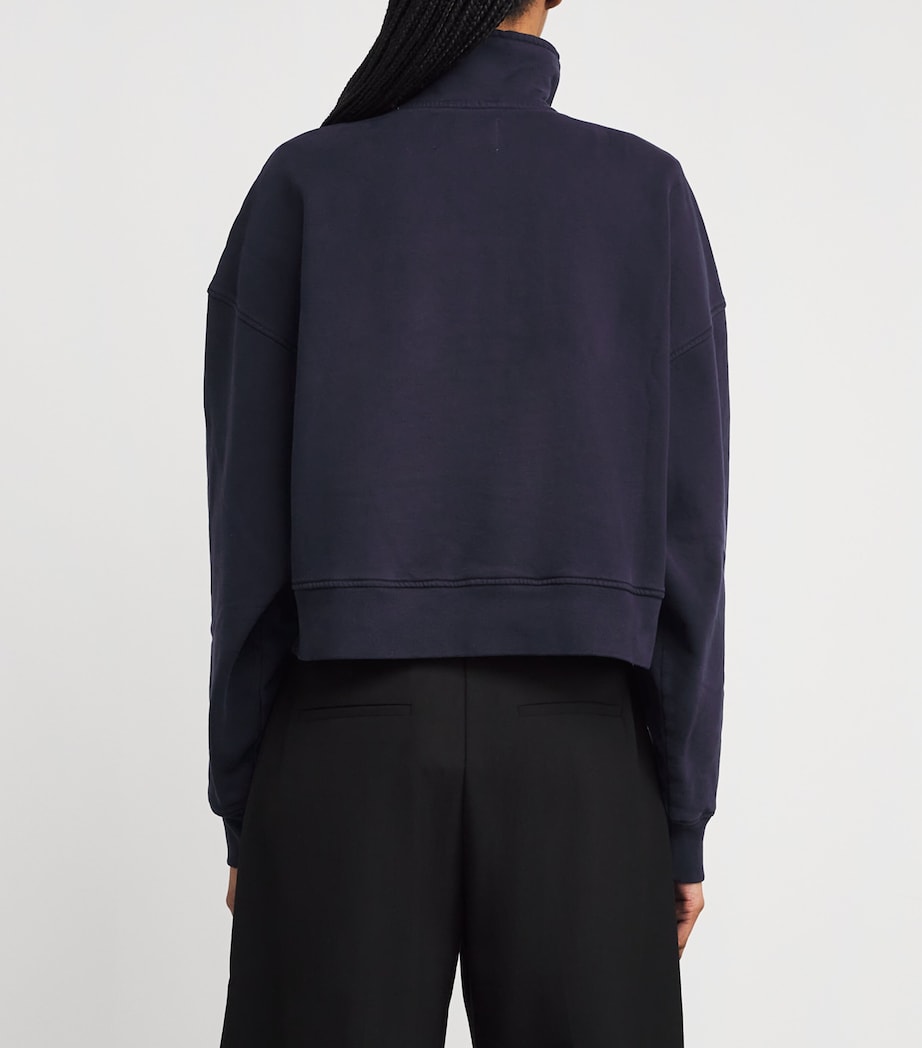 Cotton Funnel-Neck Mirelle Sweatshirt NAVY Image 4
