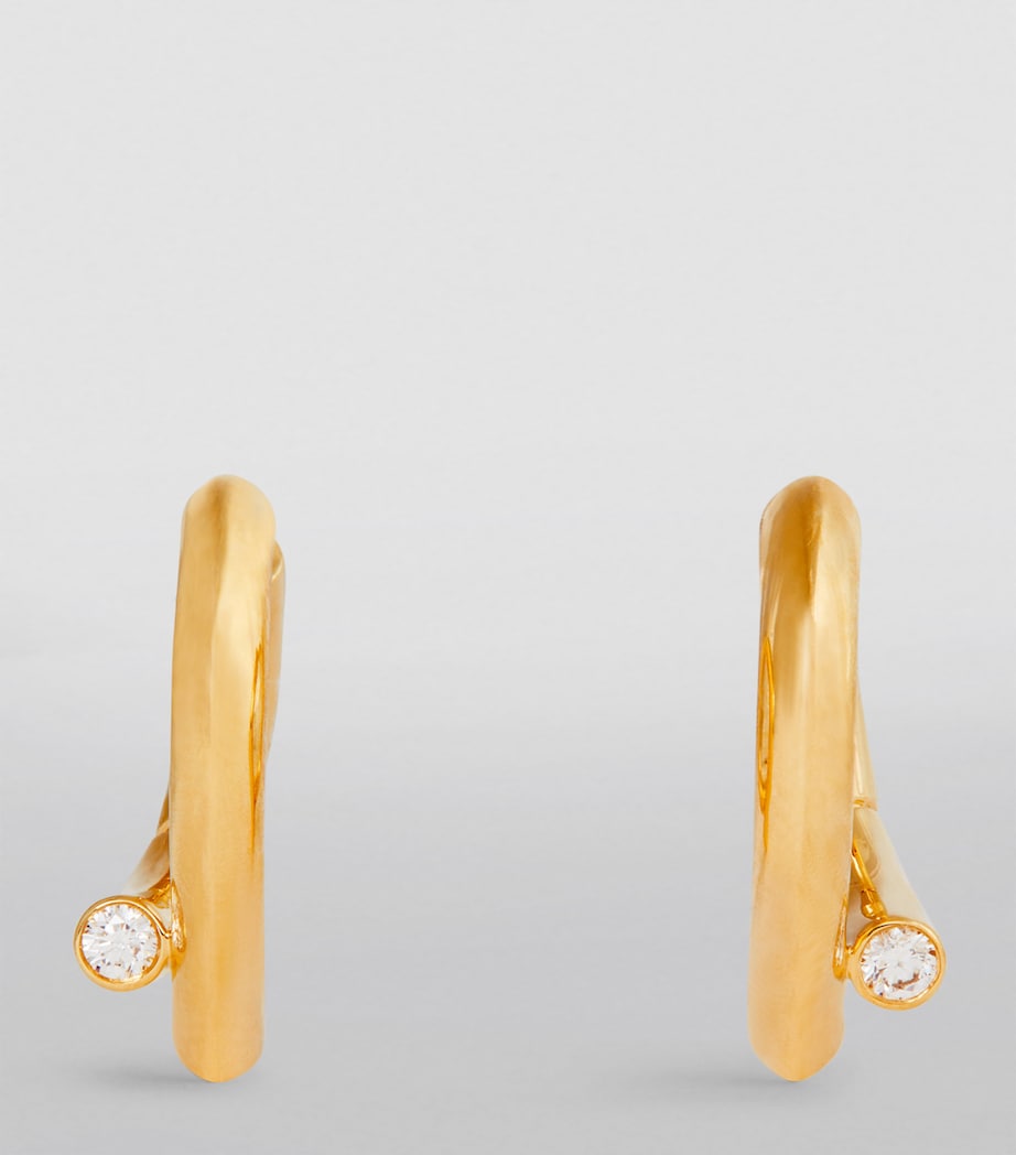 Mini Yellow Gold and Diamond Oera Edition 03 Hoop Earrings YELLOW GOLD Image 2